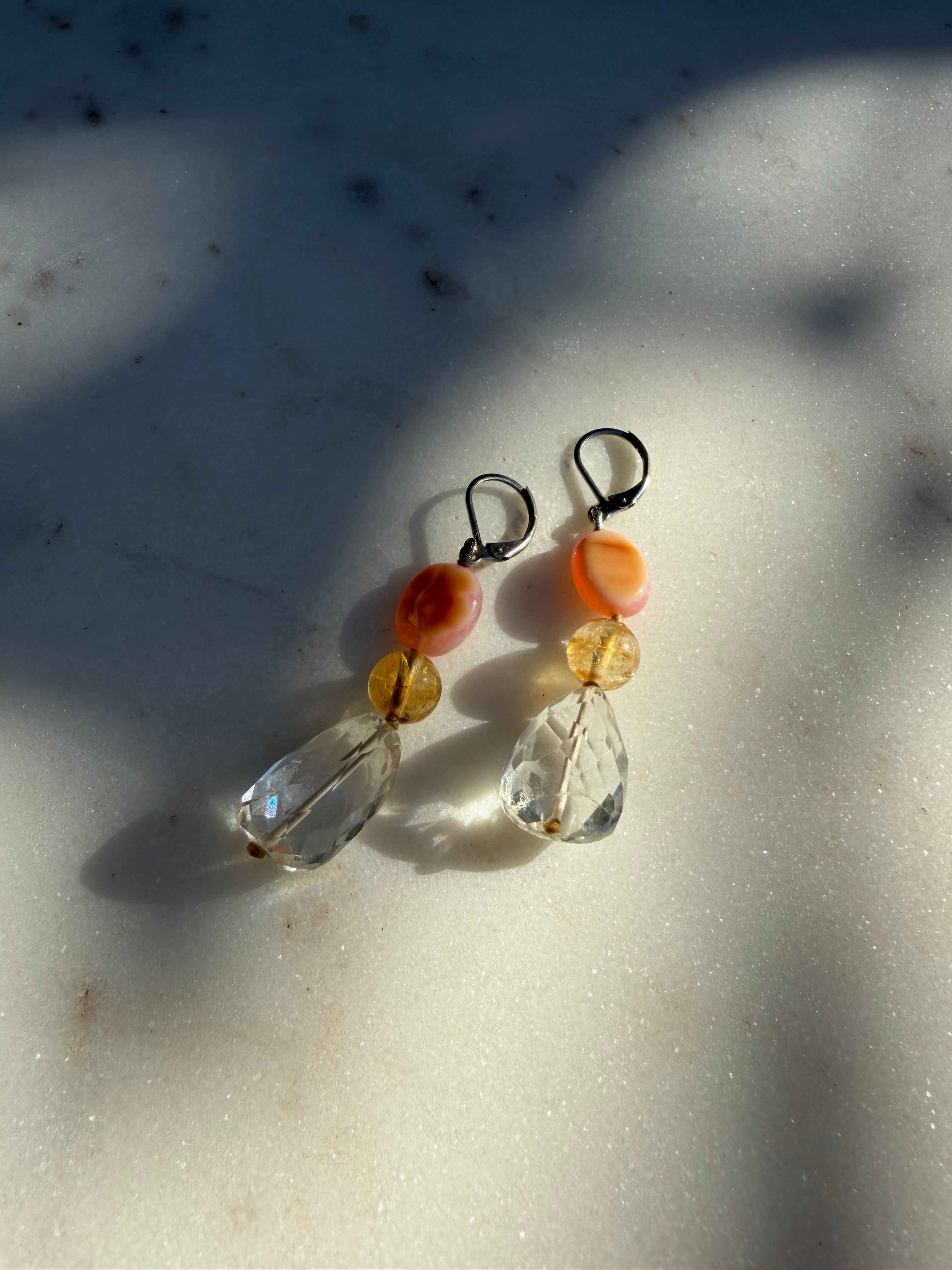 Nomad Drops Citrine Mix | Earrings