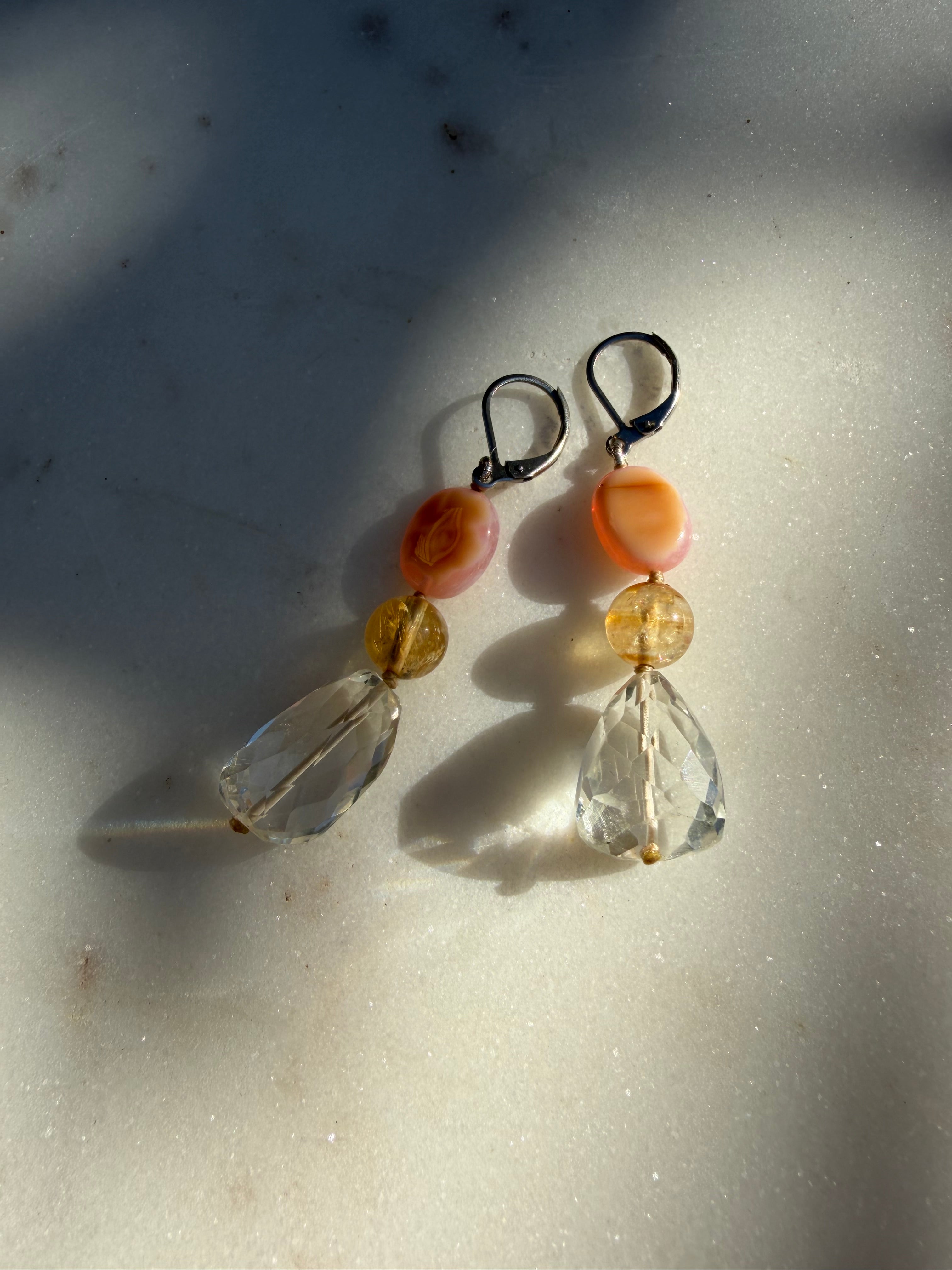 Nomad Drops Citrine Mix | Earrings