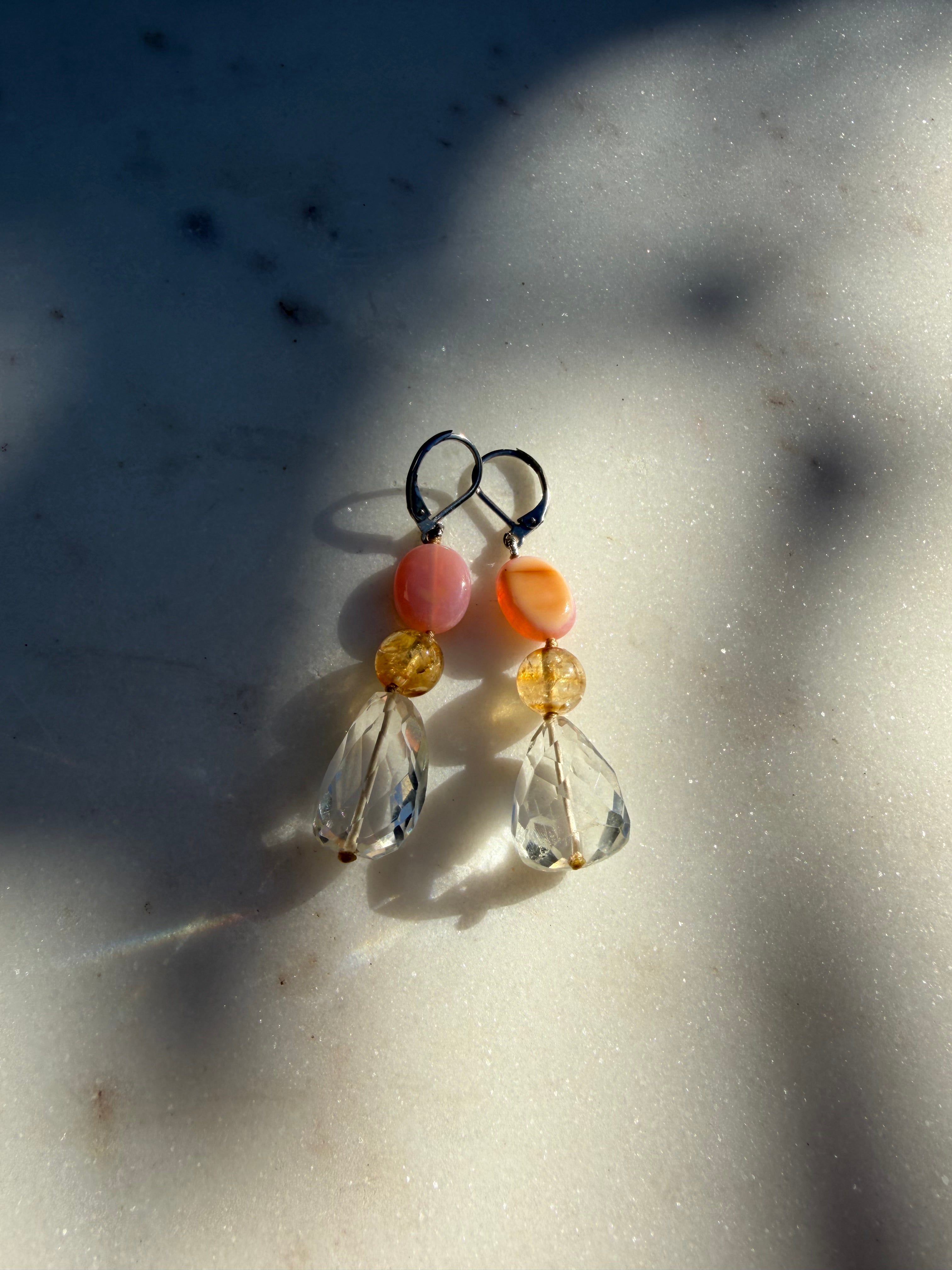 Nomad Drops Citrine Mix | Earrings
