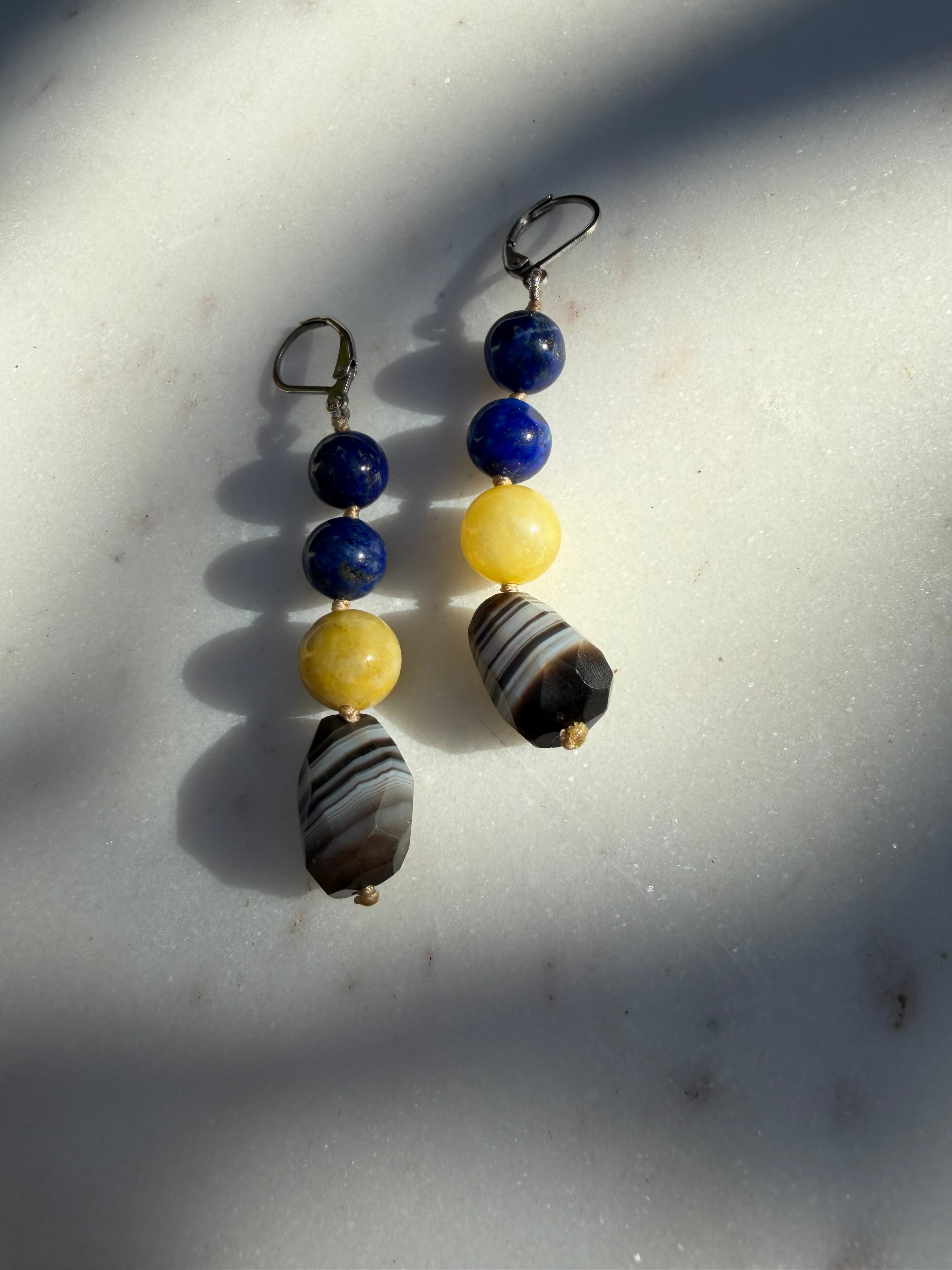 Nomad Drops Lapis Mix | Earrings