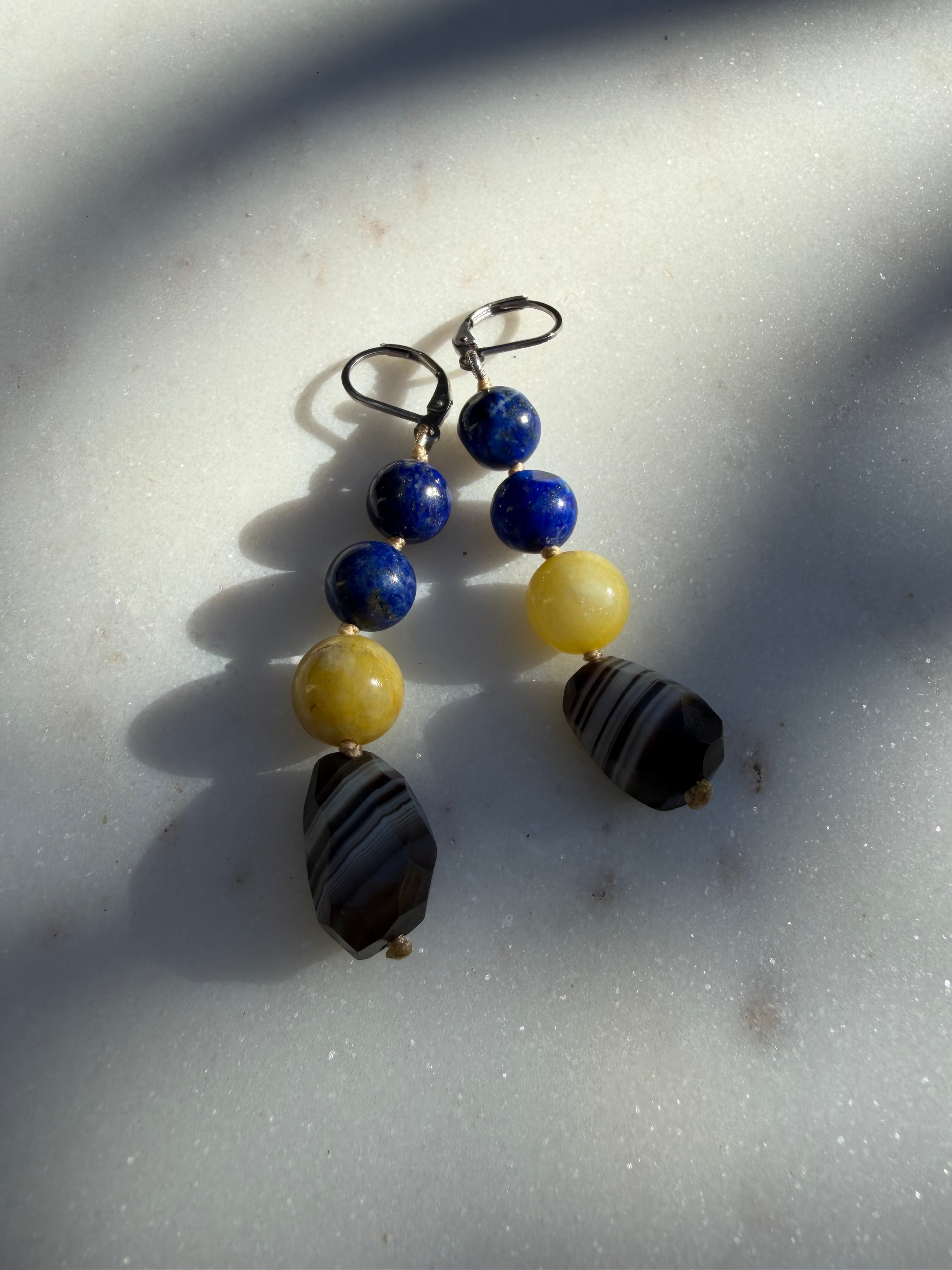 Nomad Drops Lapis Mix | Earrings