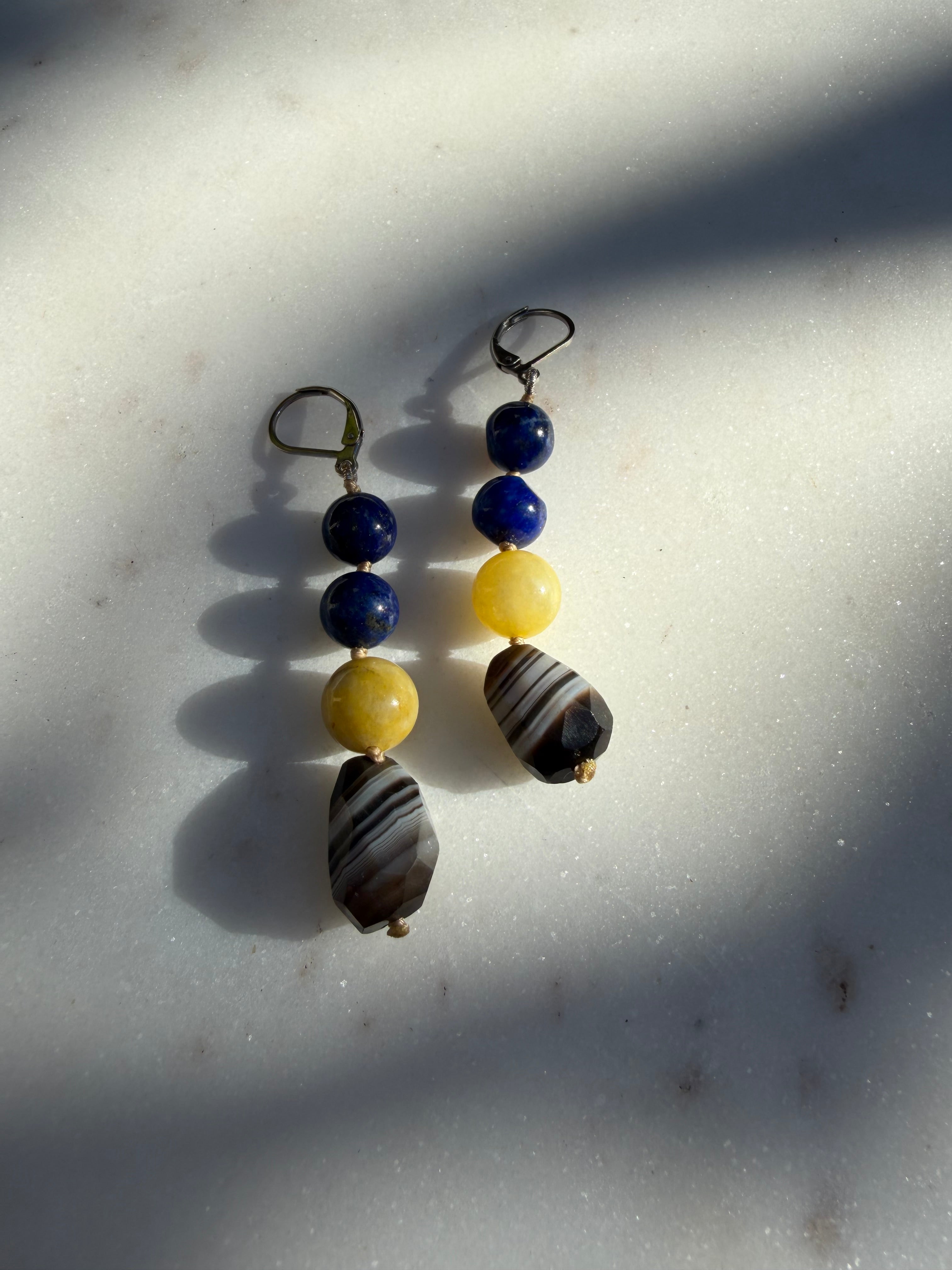 Nomad Drops Lapis Mix | Earrings