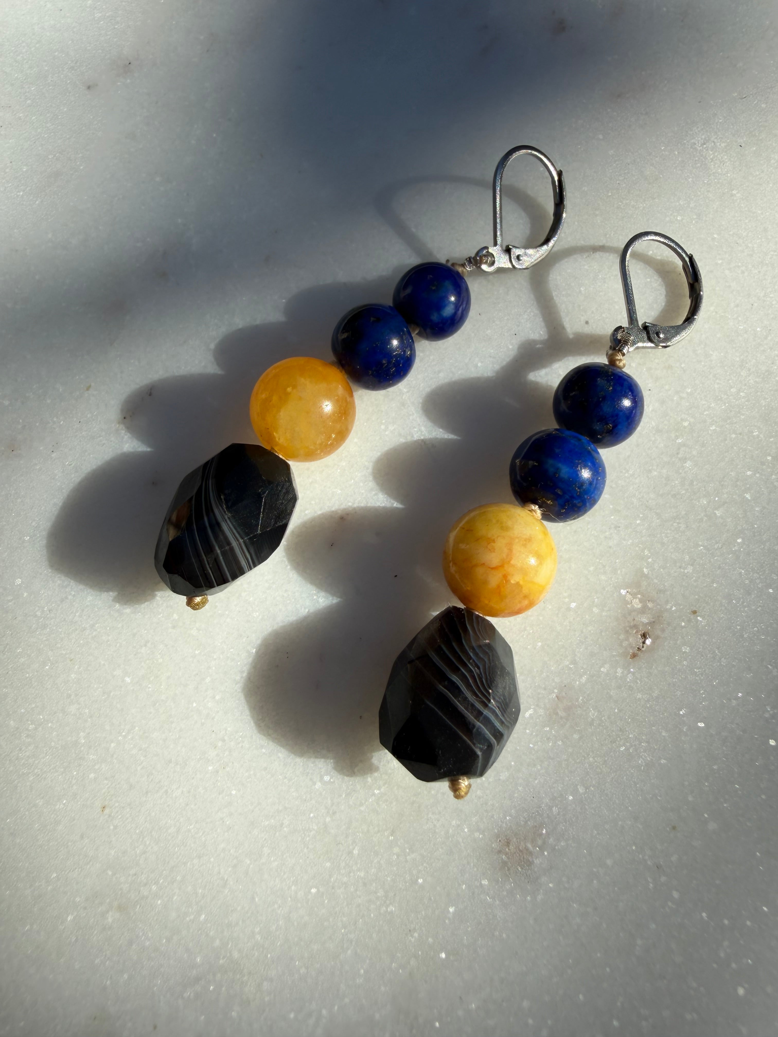Nomad Drops Lapis Sunset | Earrings
