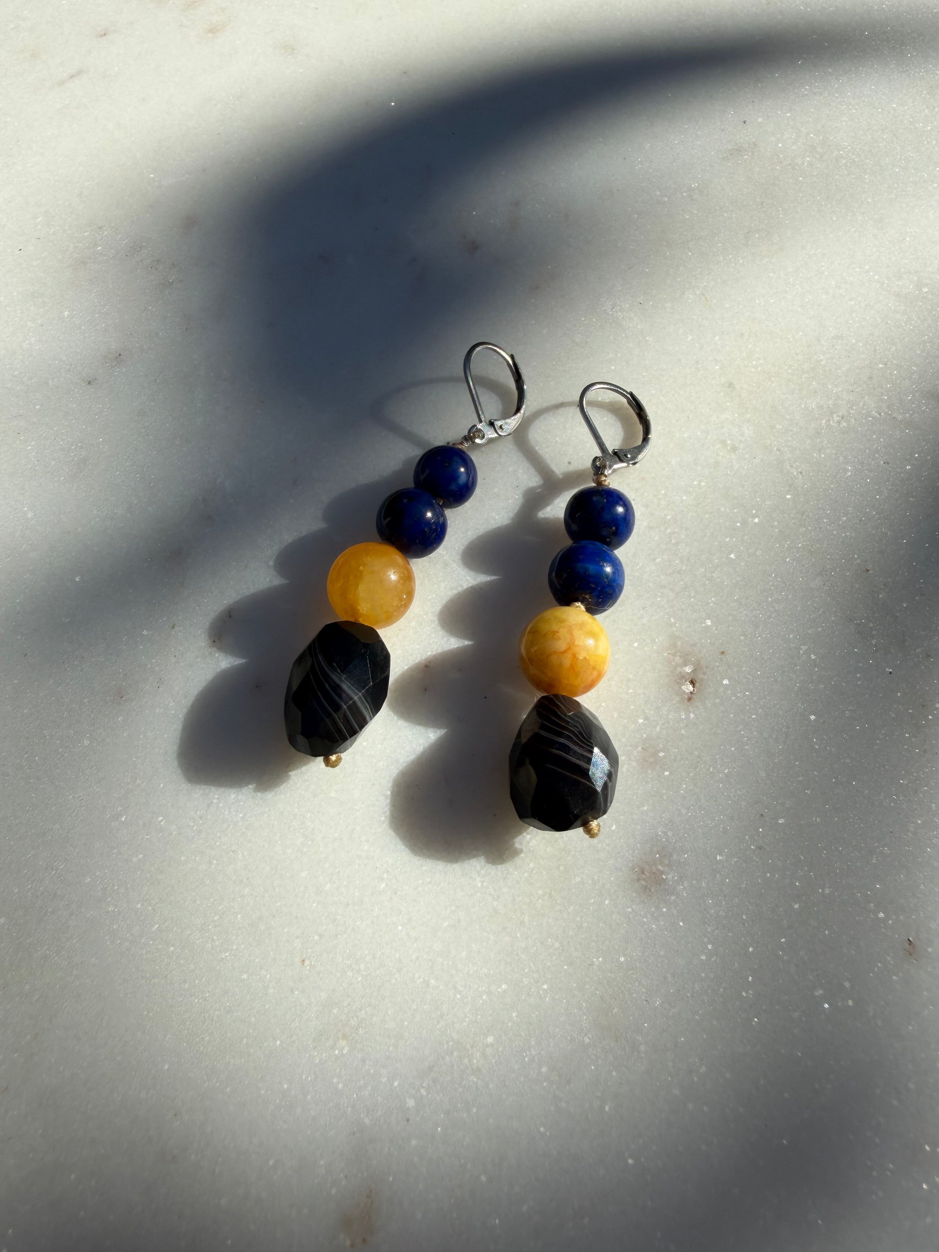 Nomad Drops Lapis Sunset | Earrings