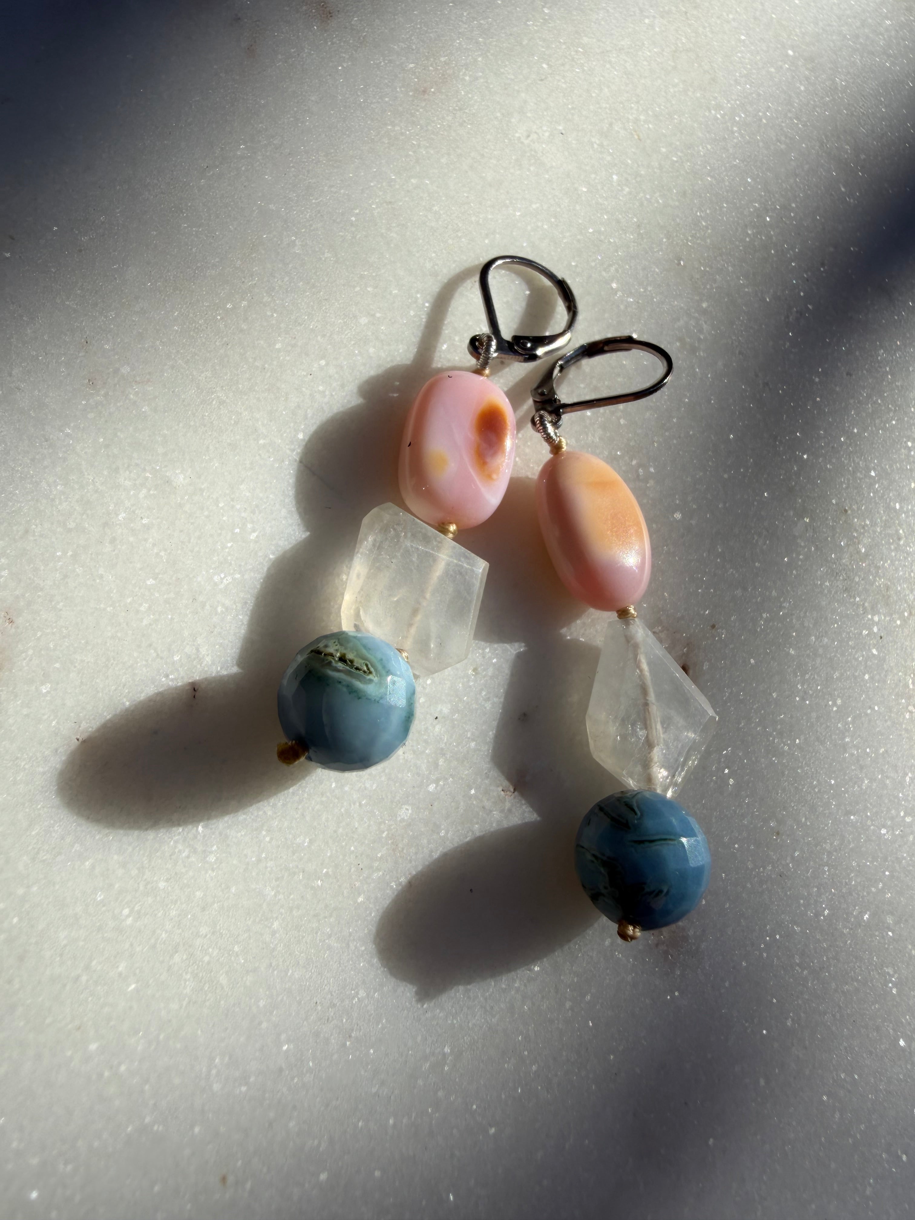 Nomad Drops Pink Opal | Earrings
