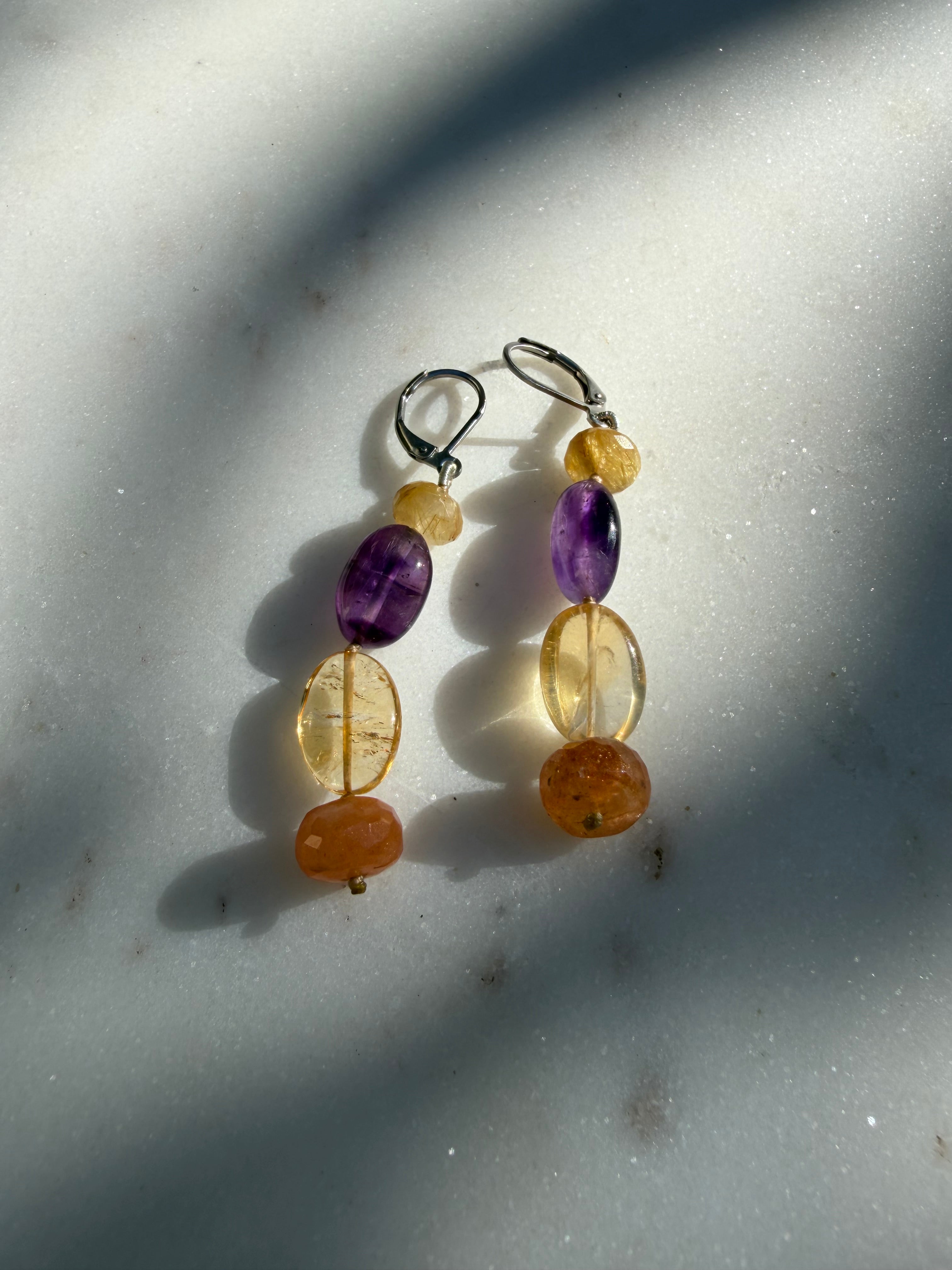 Nomad Drops Sunstone | Earrings