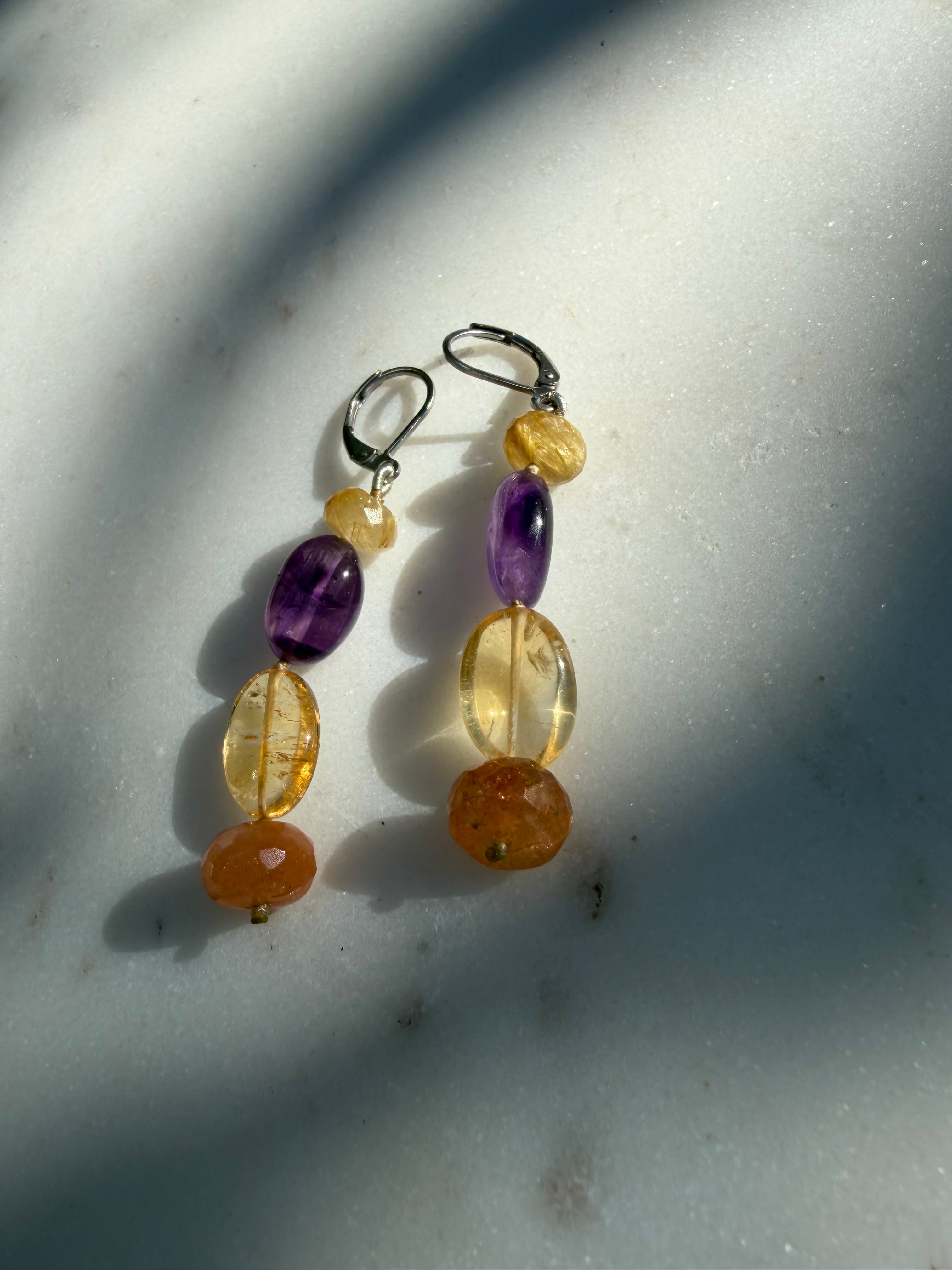 Nomad Drops Sunstone | Earrings