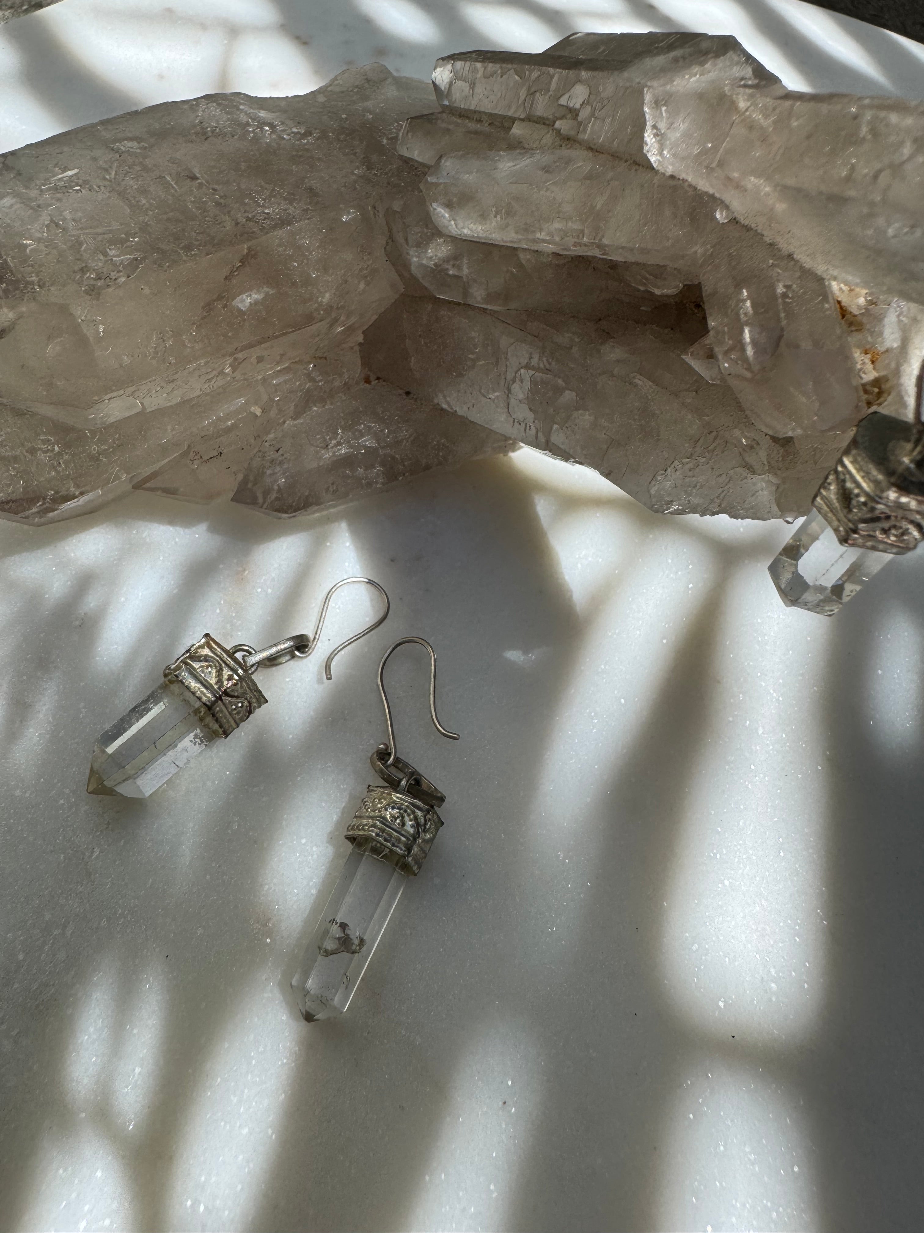 Quartz Crystal Single Drop Earring | Earrings