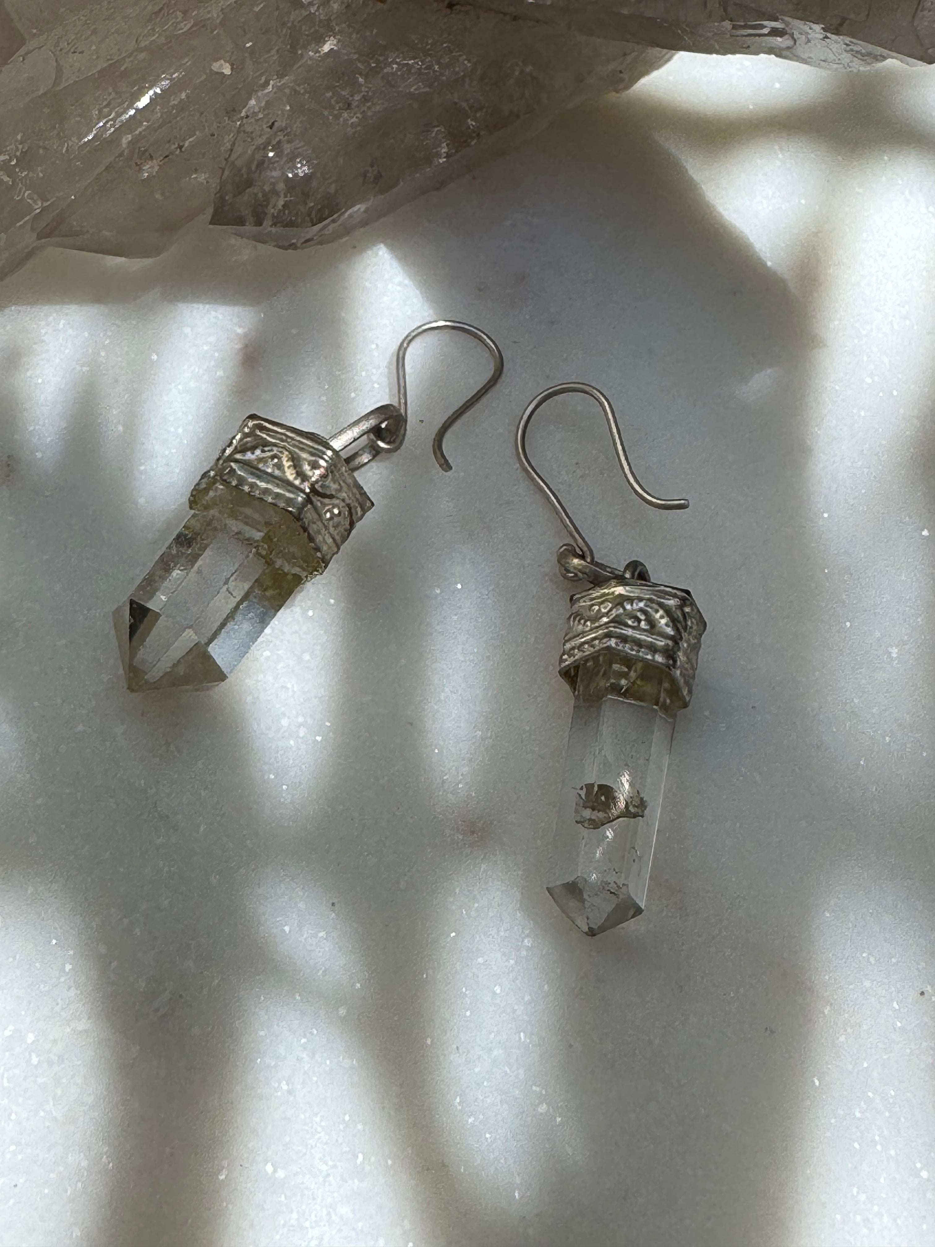 Quartz Crystal Single Drop Earring | Earrings