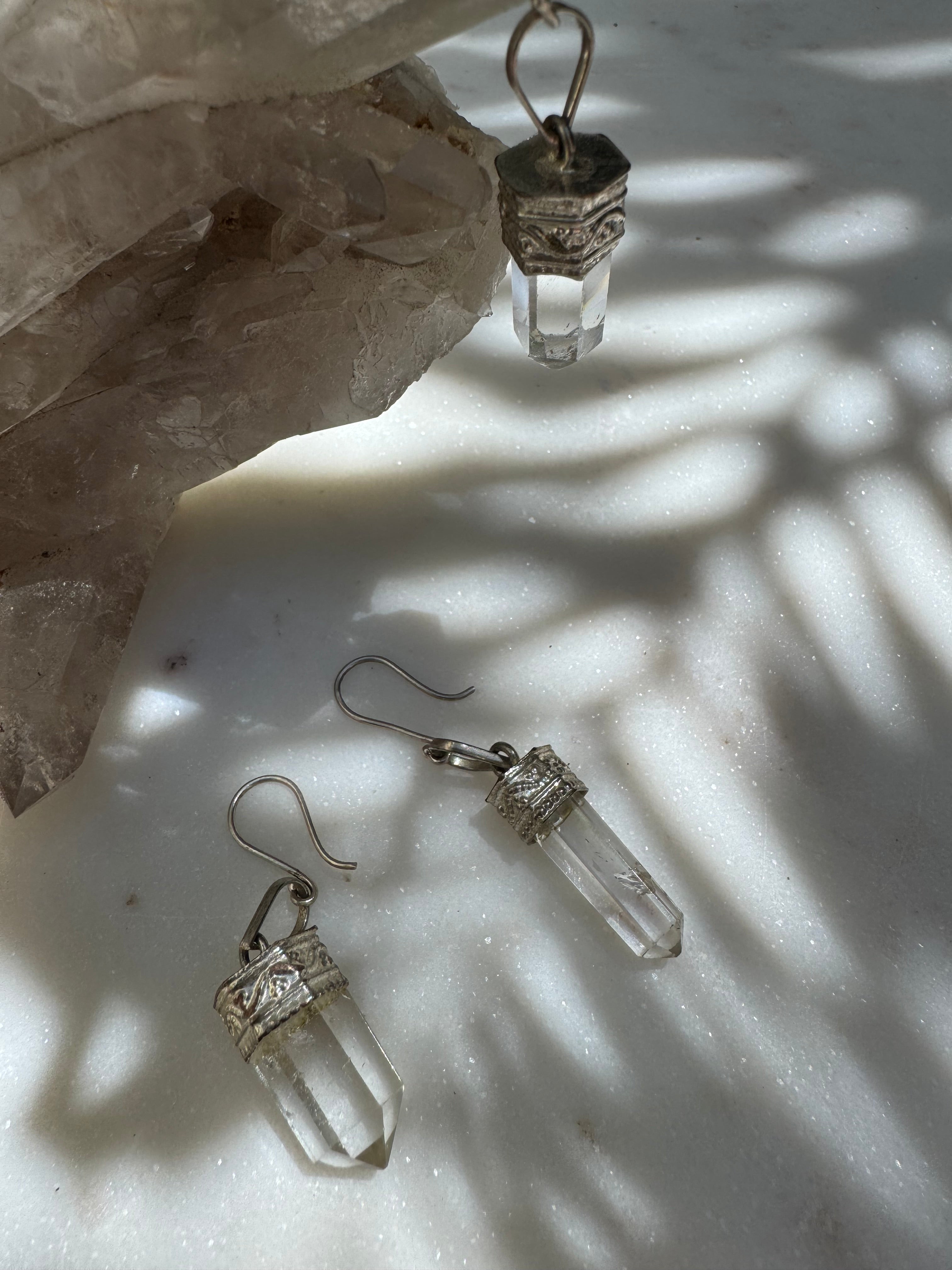 Quartz Crystal Single Drop Earring | Earrings