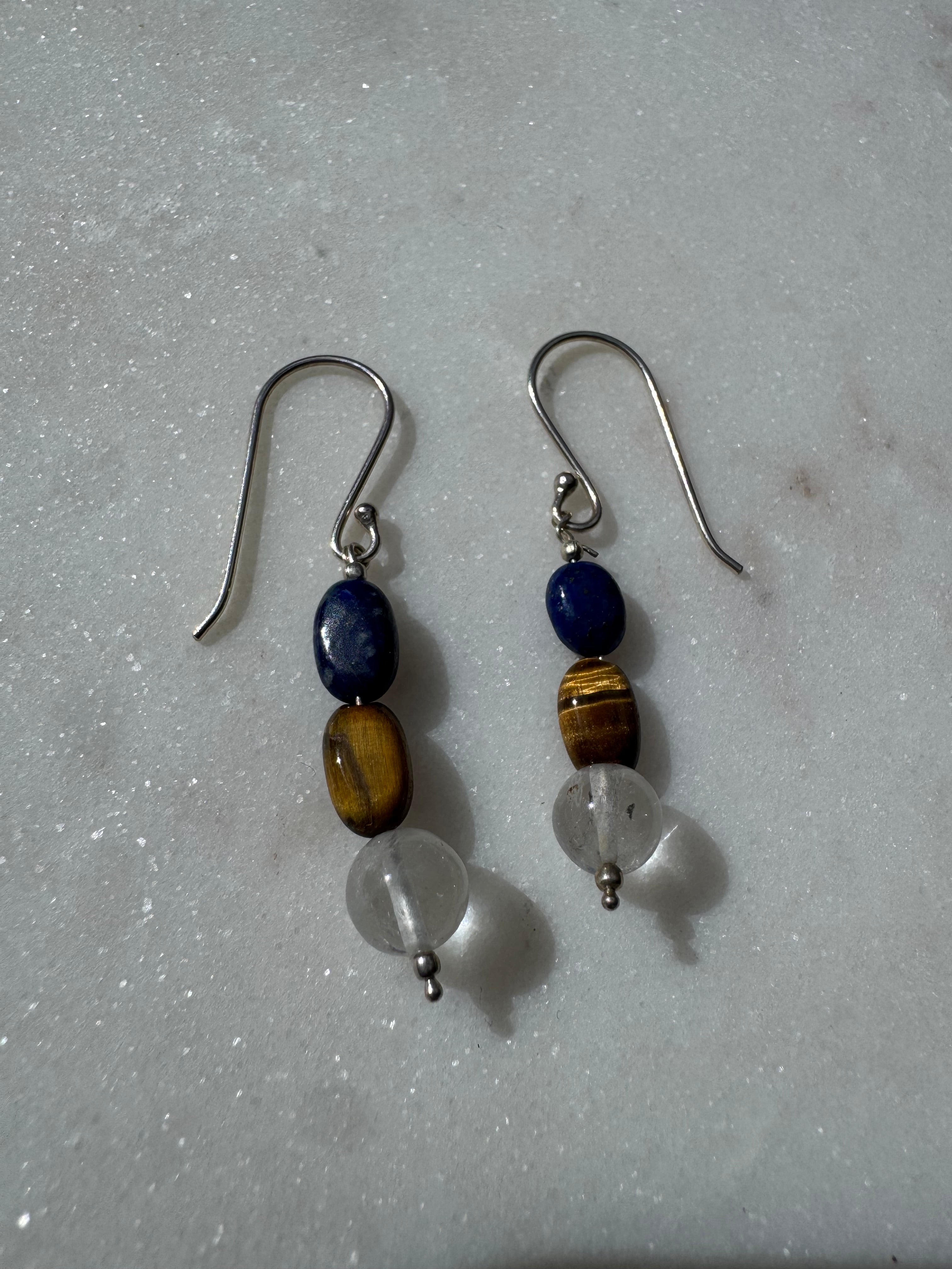 Tiger Eye & Lapis Earrings | Earrings