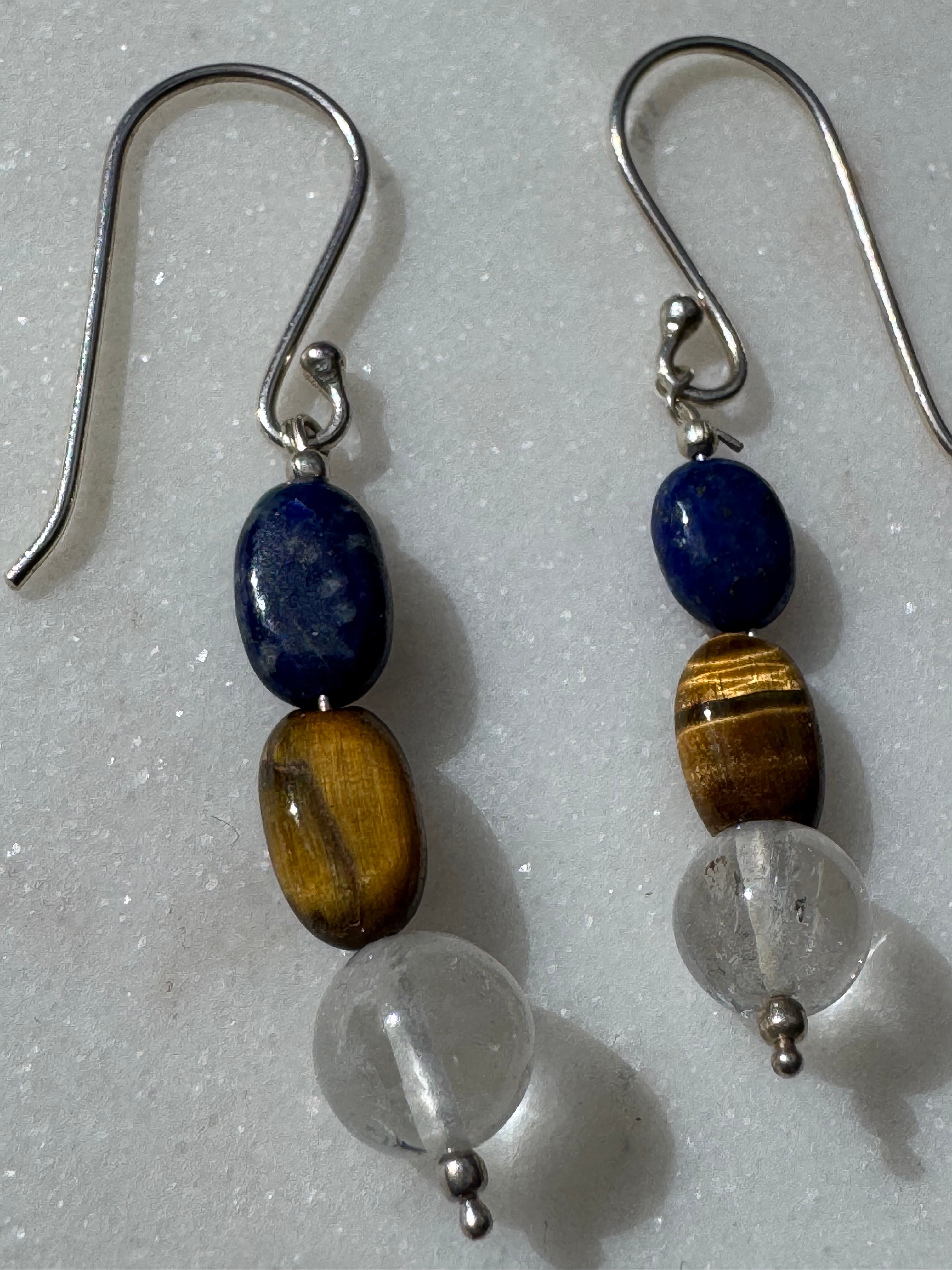 Tiger Eye & Lapis Earrings | Earrings