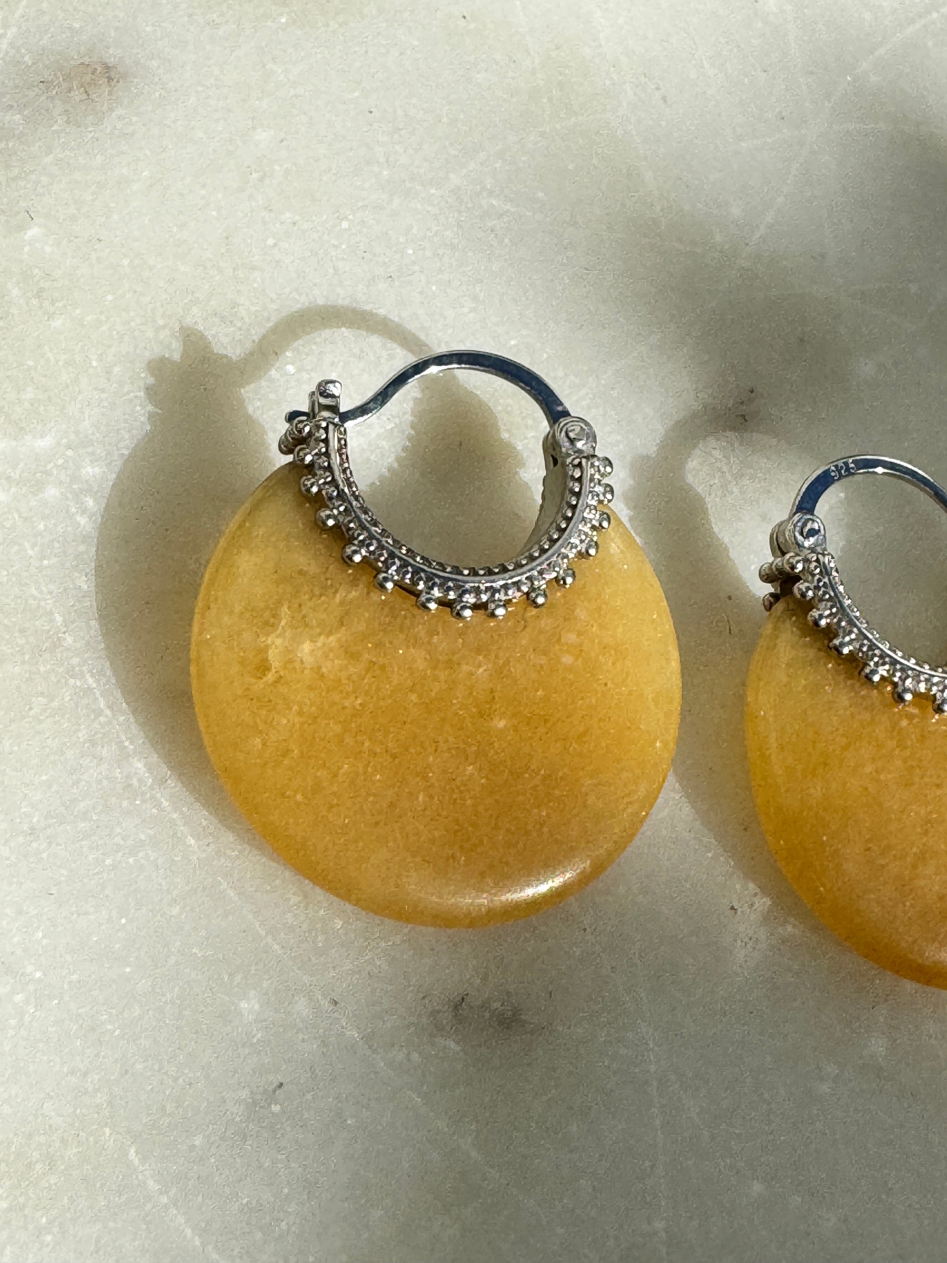 Yellow 2025 jade earrings