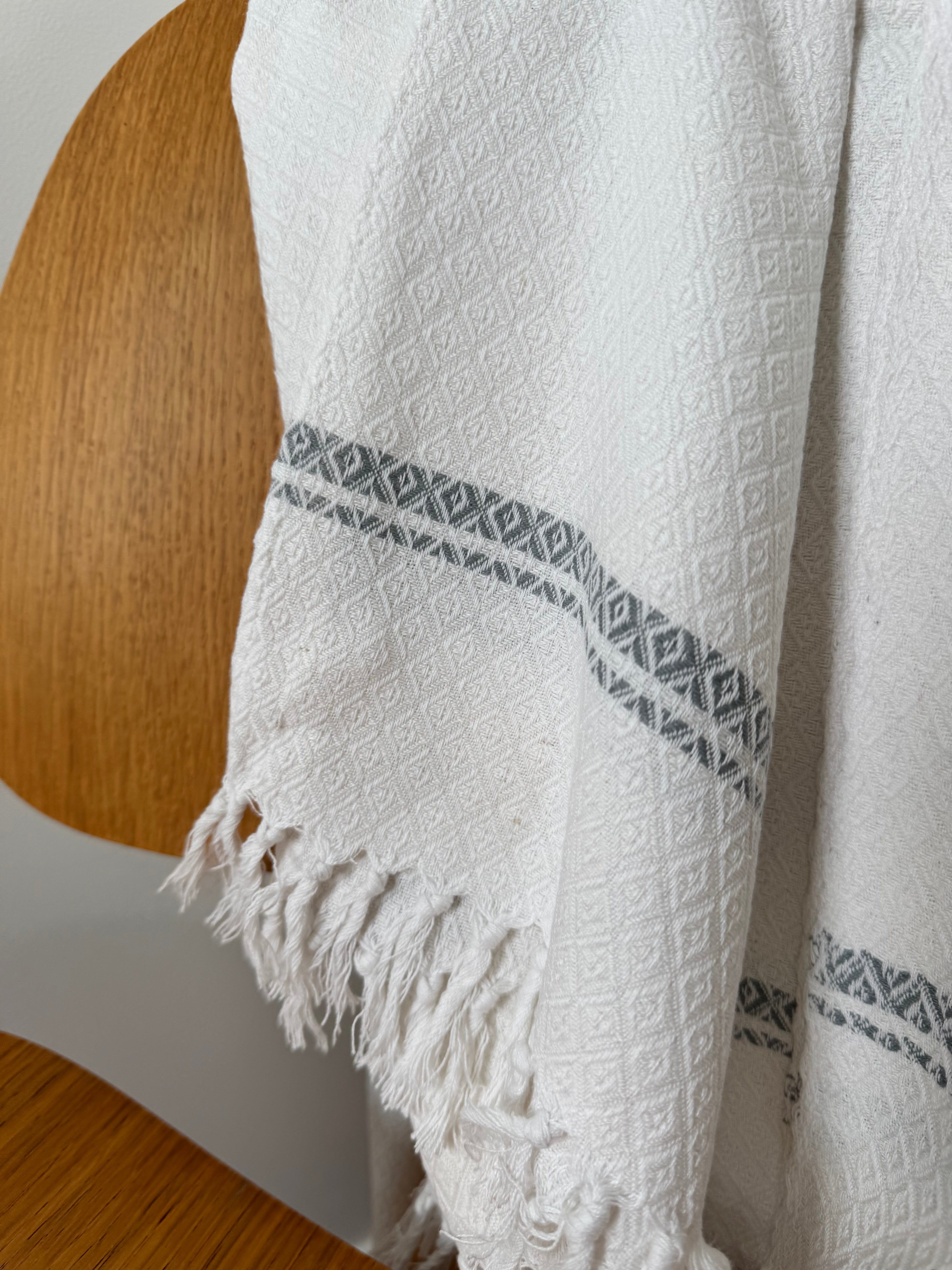 Future Nomads Homewares Cotton Towel Grey Diamond