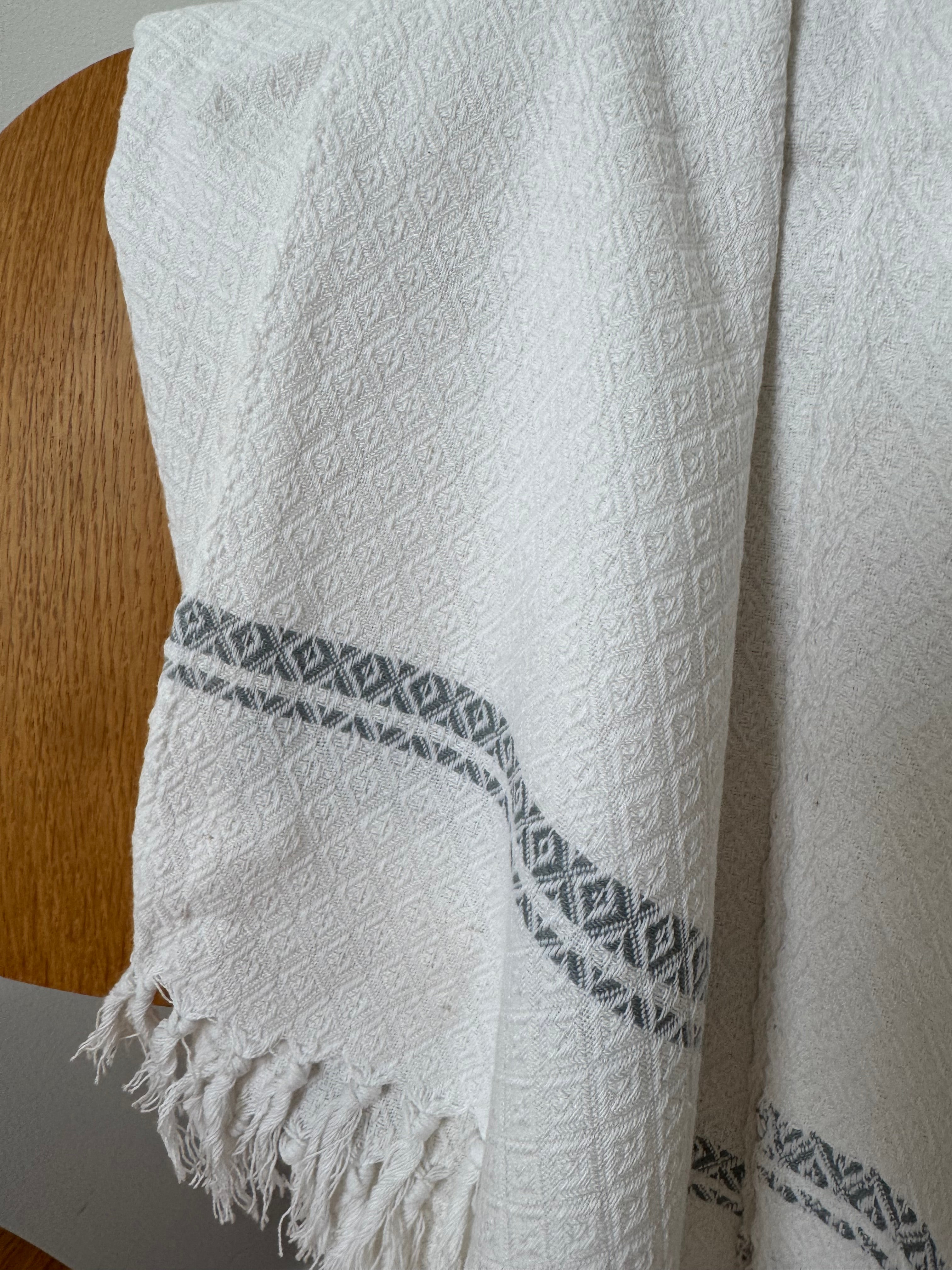 Future Nomads Homewares Cotton Towel Grey Diamond