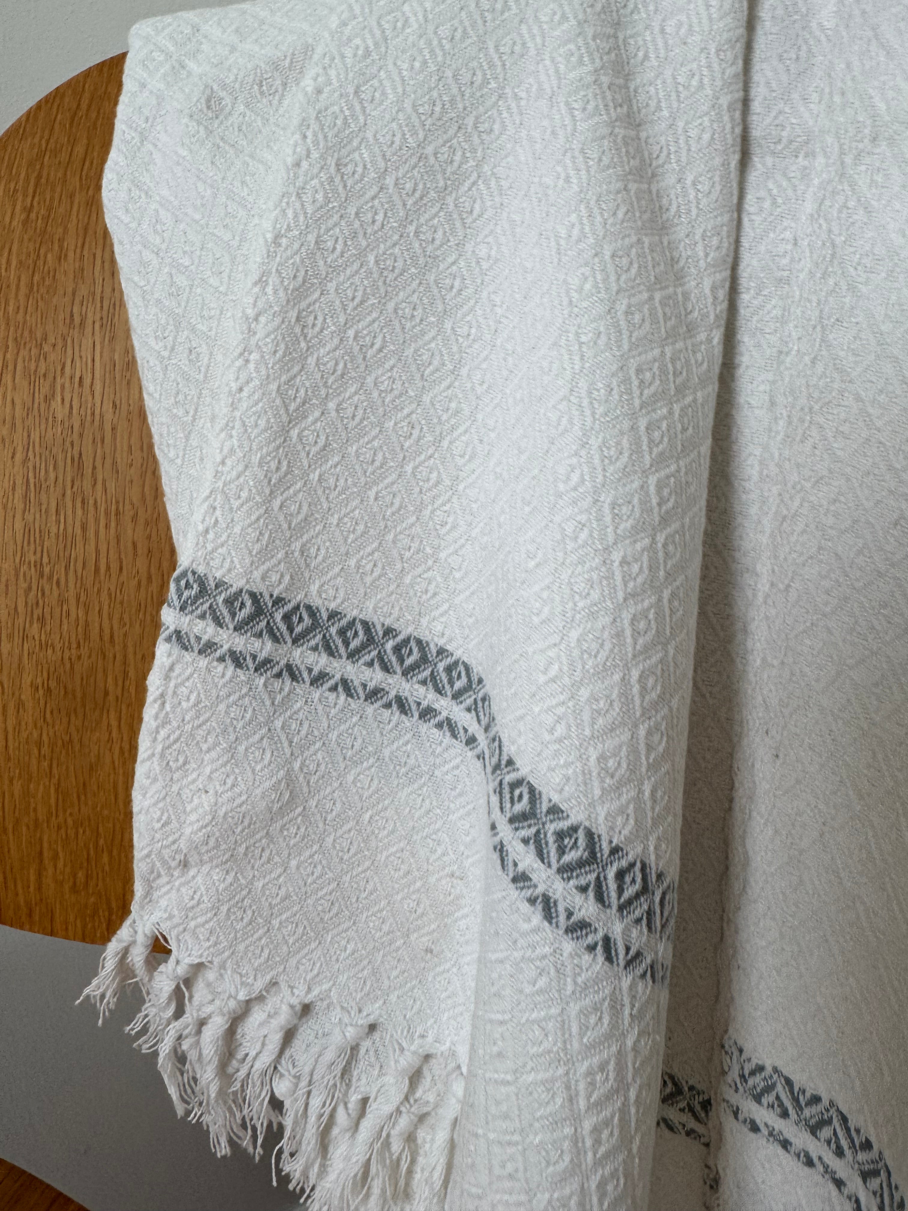 Future Nomads Homewares Cotton Towel Grey Diamond
