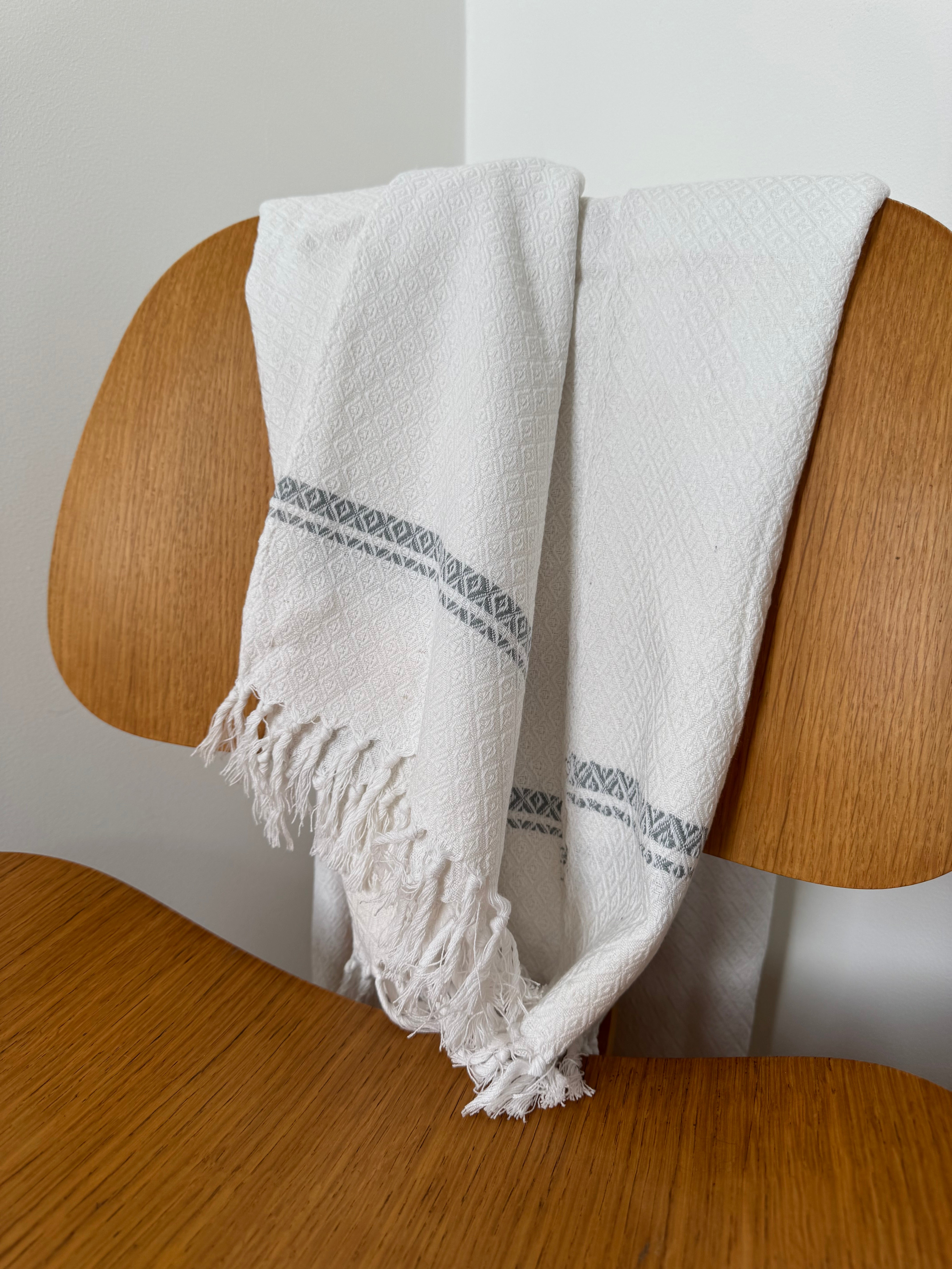 Future Nomads Homewares Cotton Towel Grey Diamond