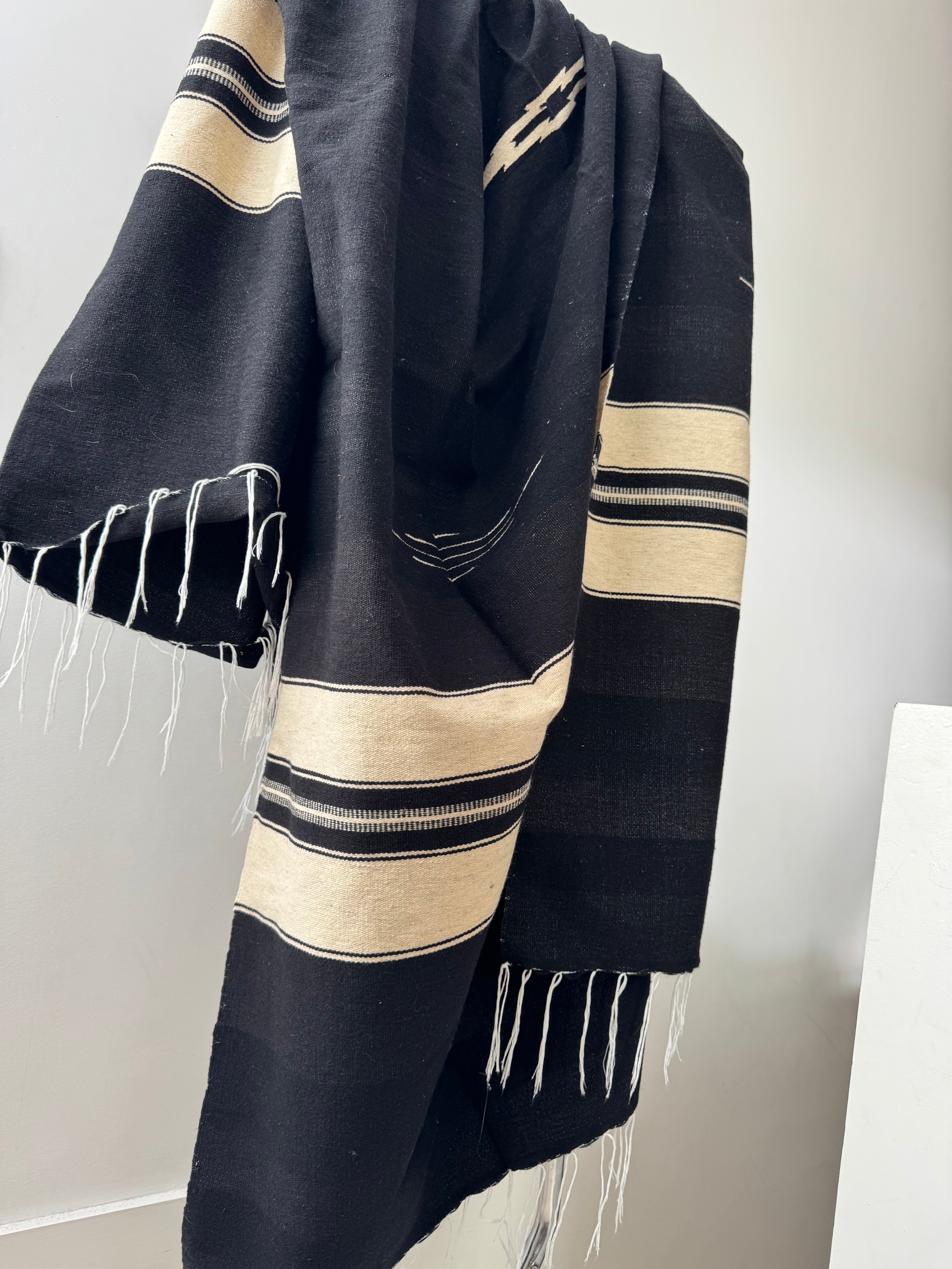 Future Nomads Homewares Mexican Hand Loomed Blanket Black