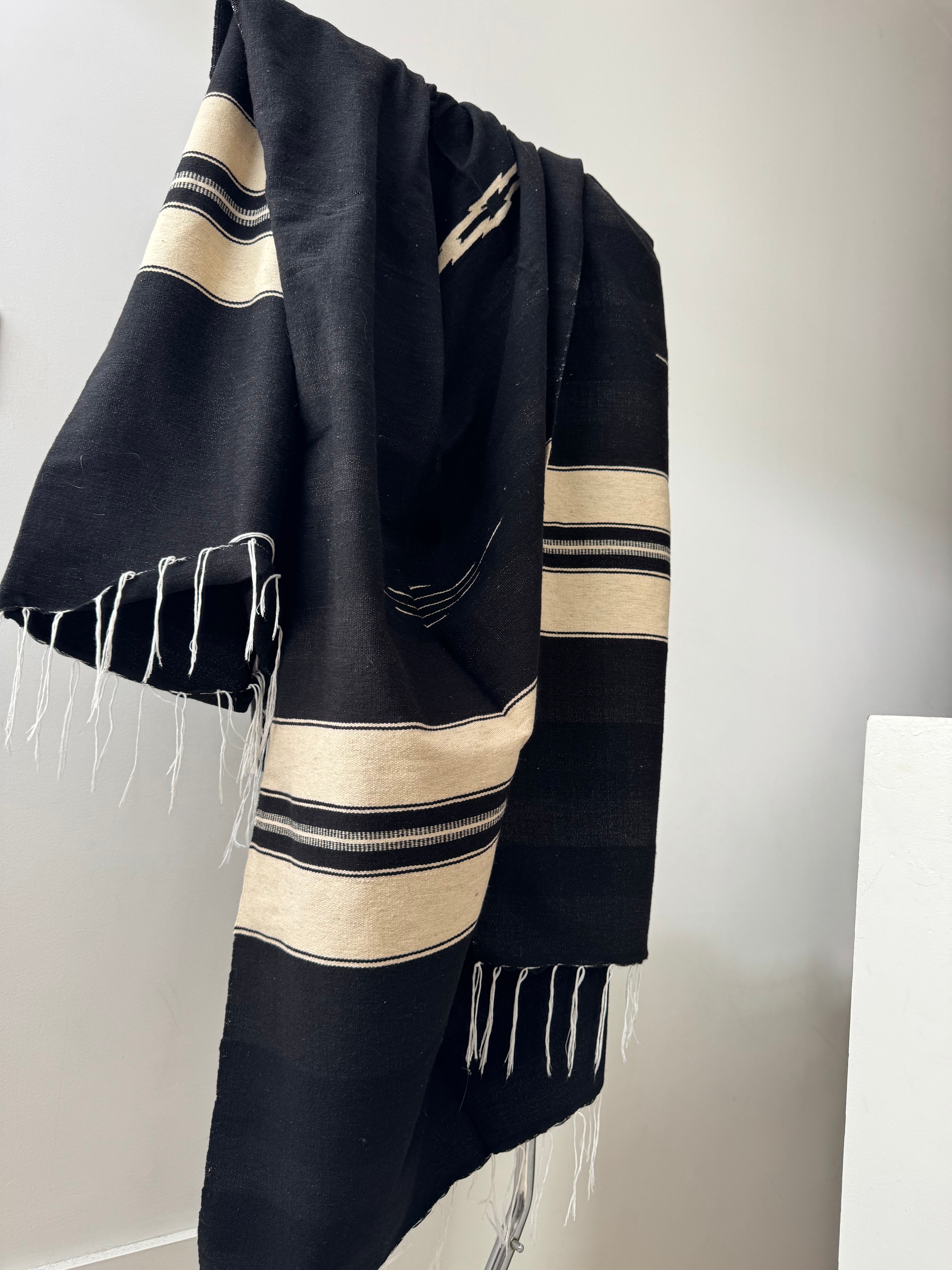 Future Nomads Homewares Mexican Hand Loomed Blanket Black