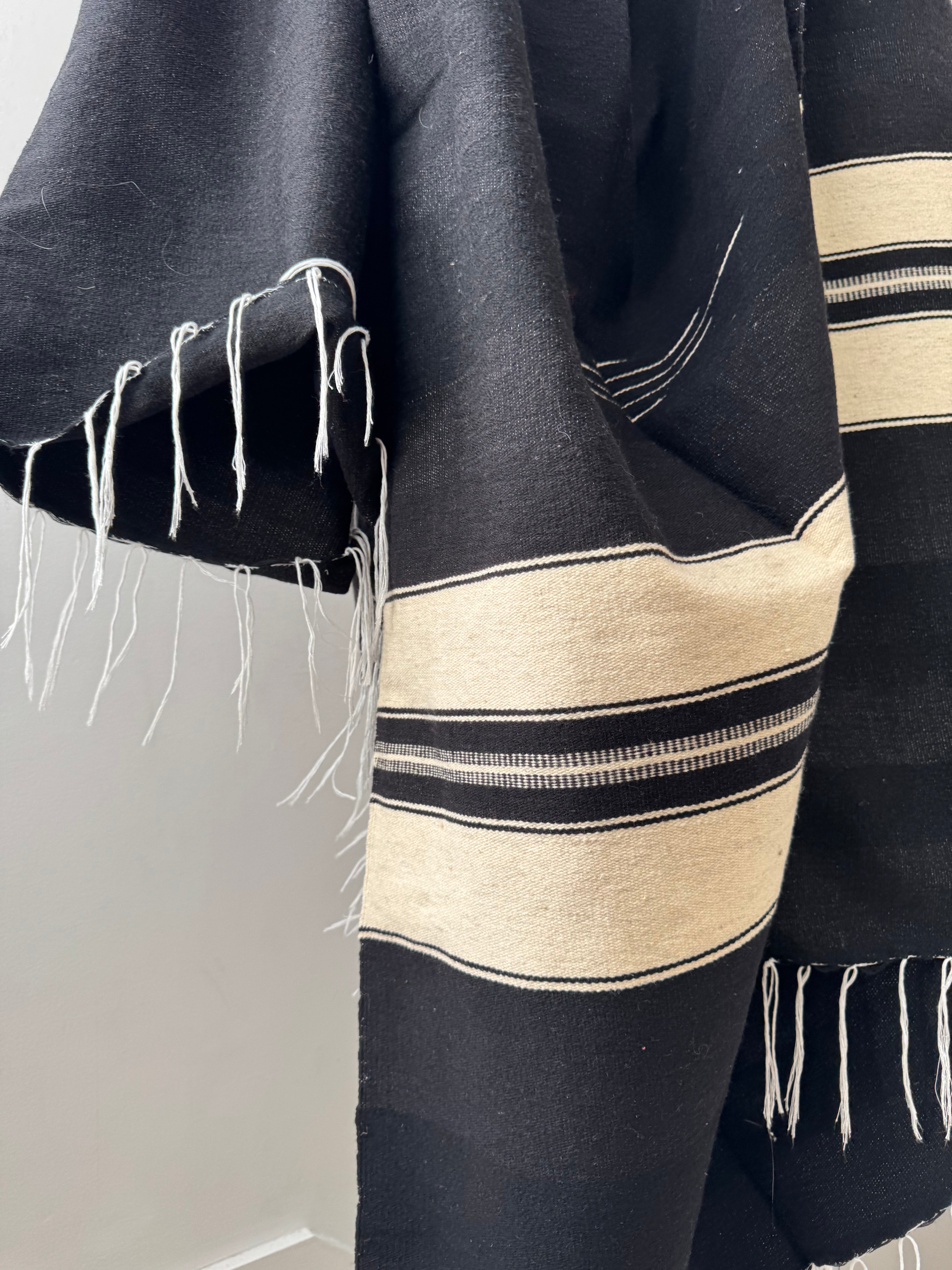 Future Nomads Homewares Mexican Hand Loomed Blanket Black