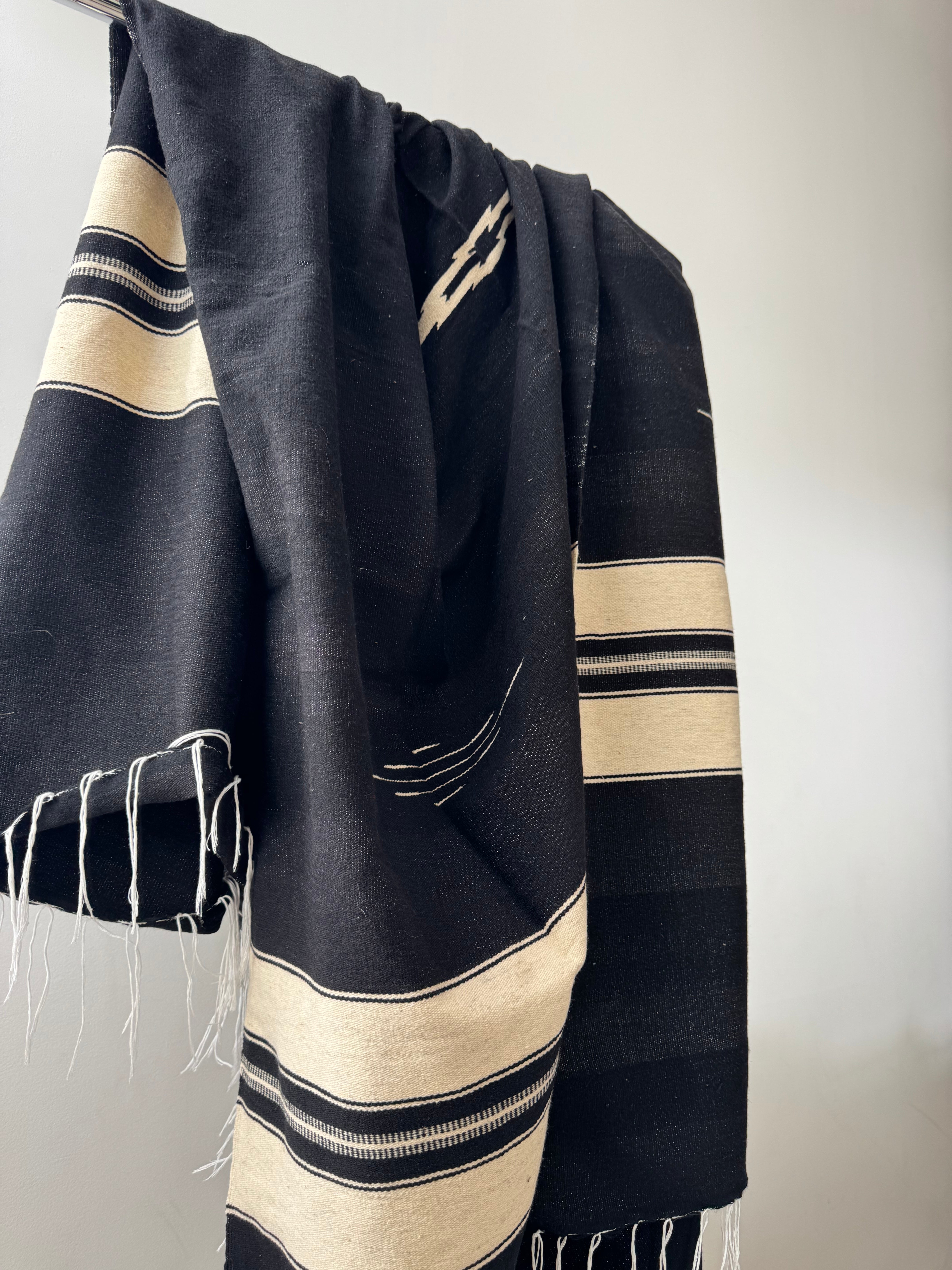 Future Nomads Homewares Mexican Hand Loomed Blanket Black