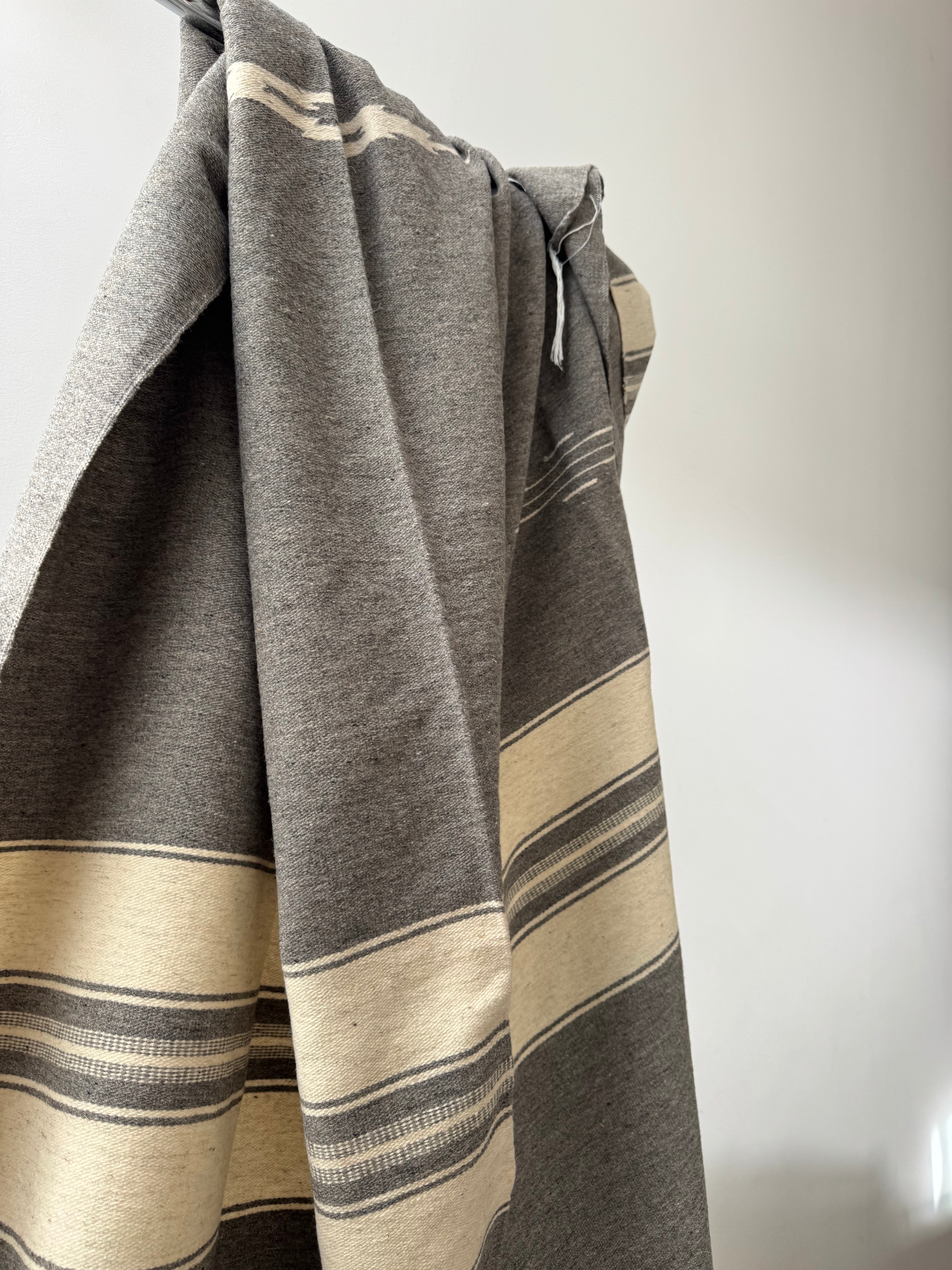 Mexican Hand Loomed Blanket Grey | Homewares