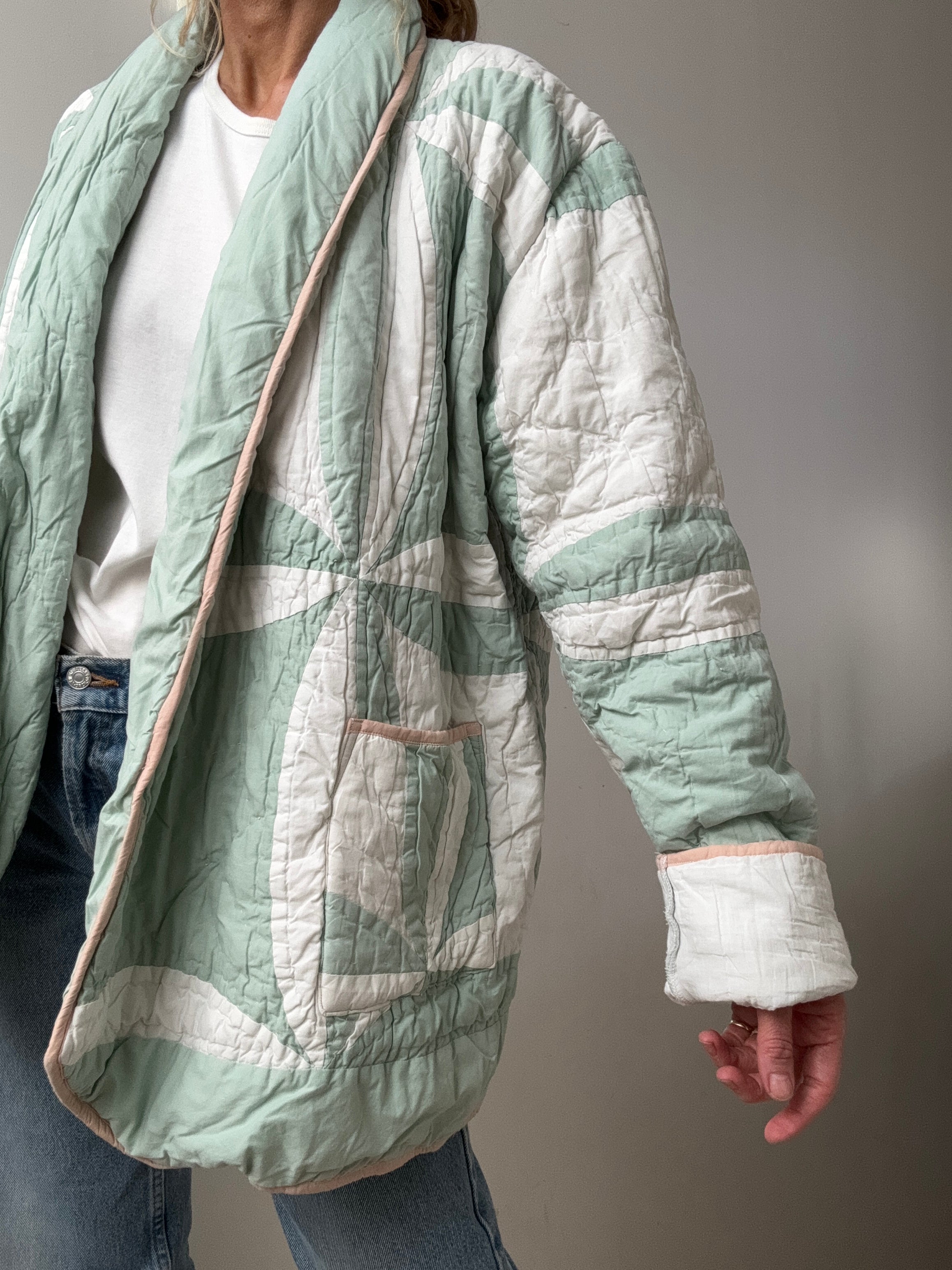 Future Nomads Jackets Free Size / Mint Upcycled Quilt Jacket Mint