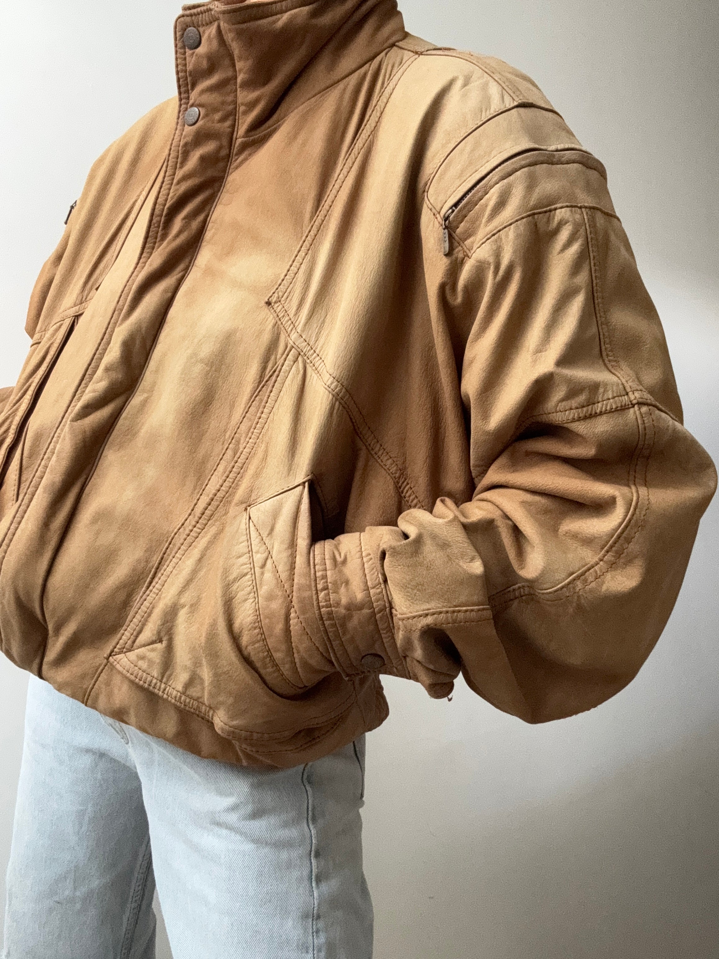 Future Nomads Jackets Large Eighties Tan Suede Jacket