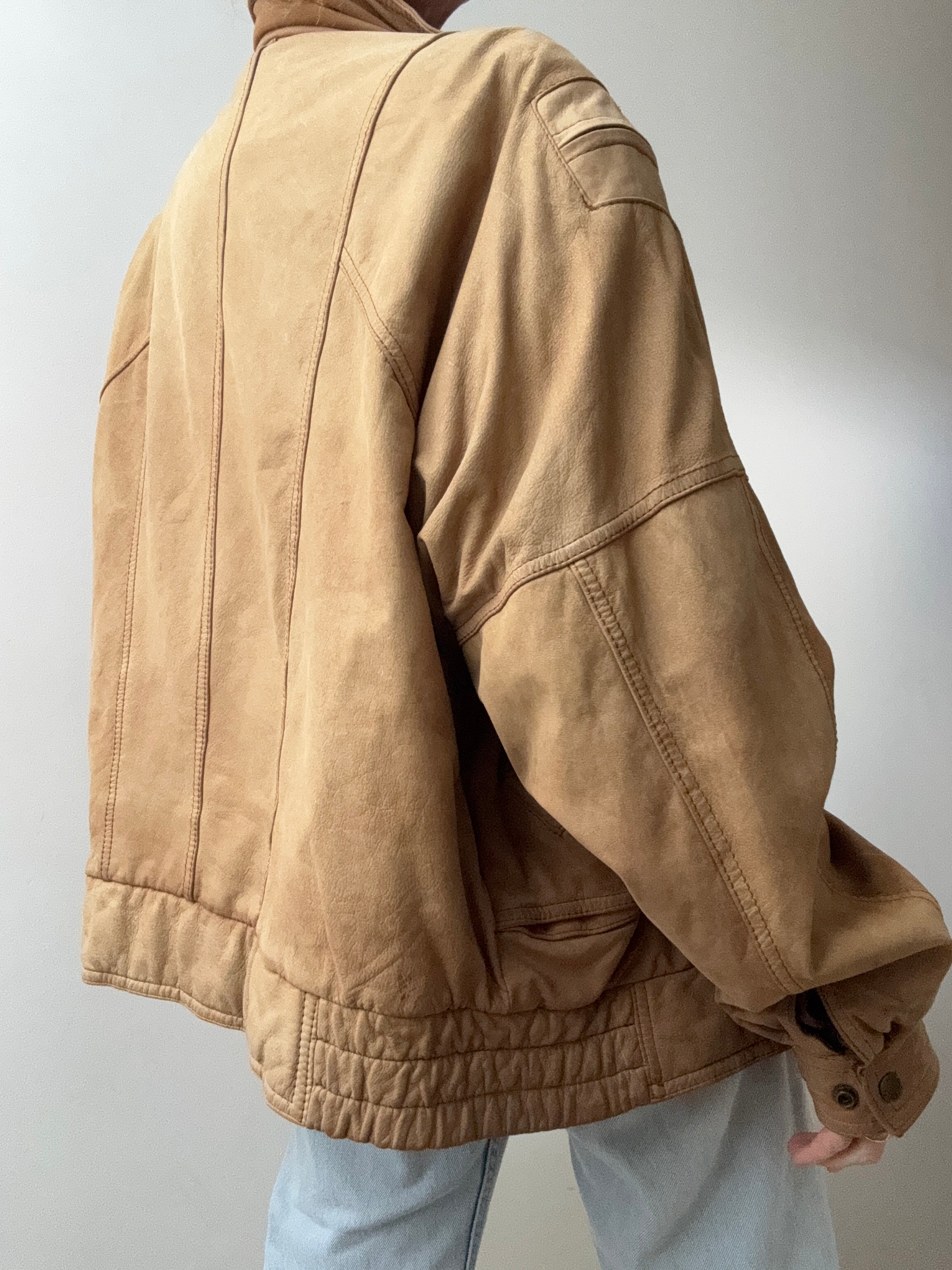 Future Nomads Jackets Large Eighties Tan Suede Jacket