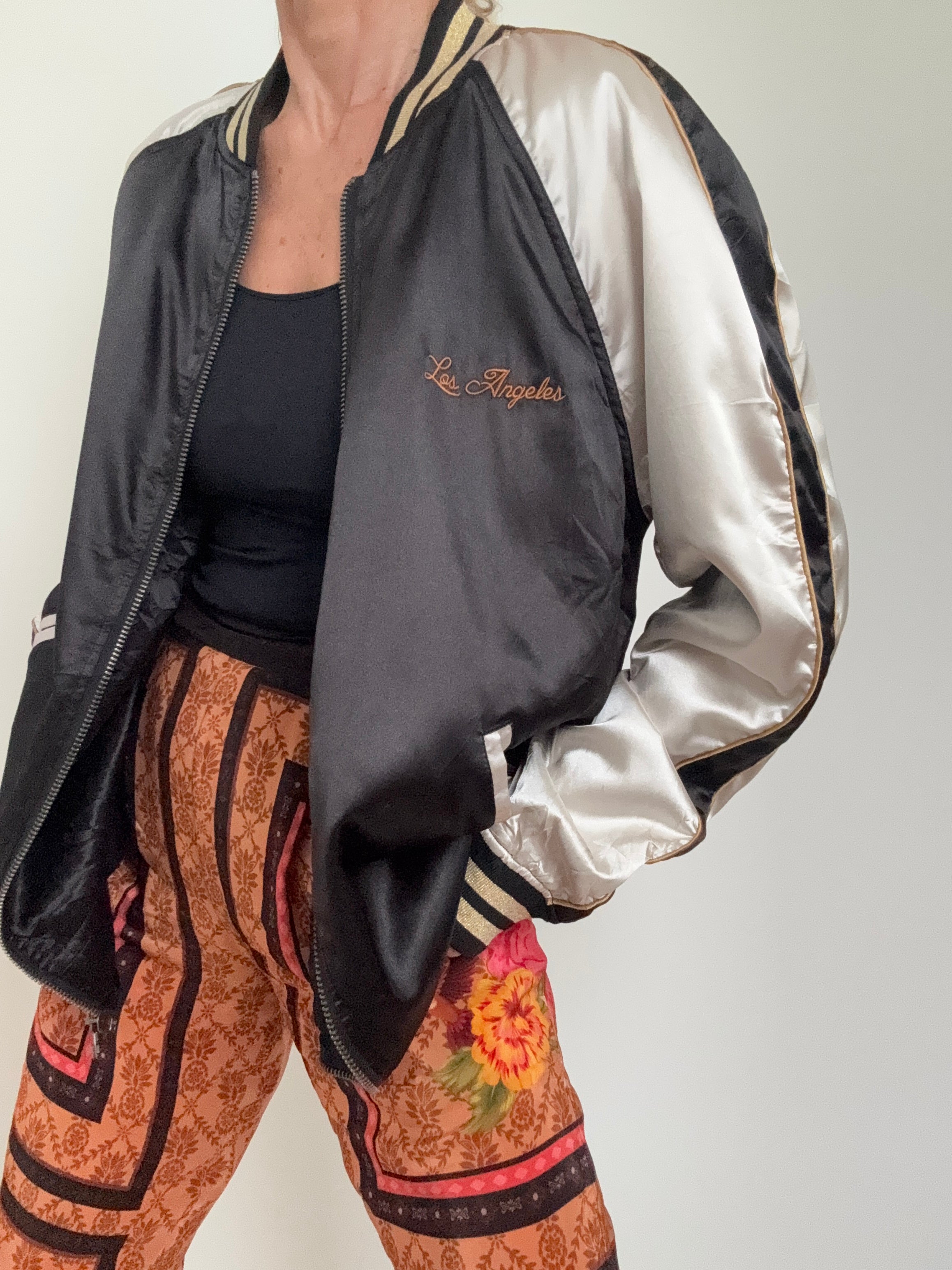 Future Nomads Jackets Large Los Angeles Satin Bomber