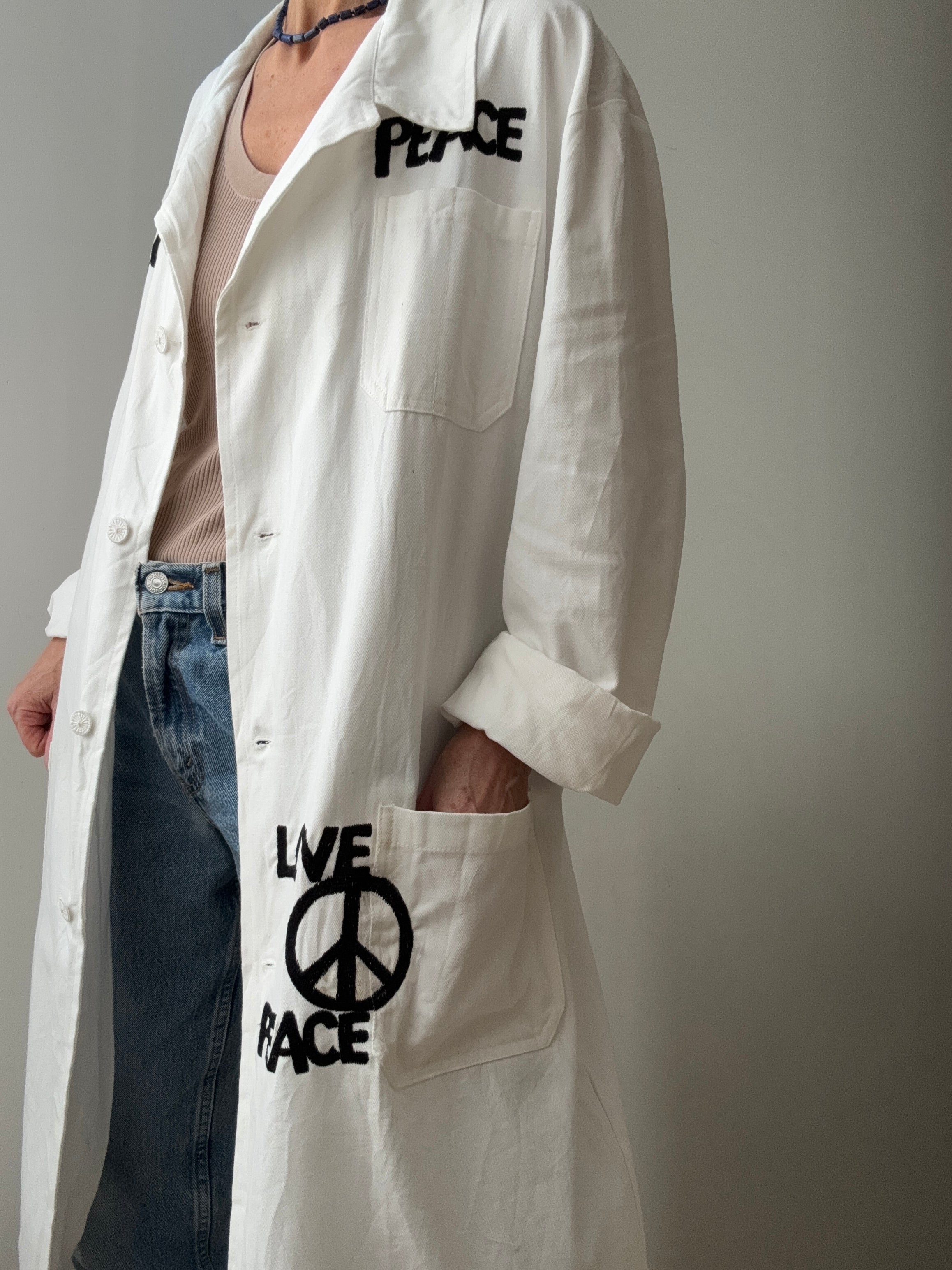 Future Nomads Jackets Large Medical Love Peace Army Jacket