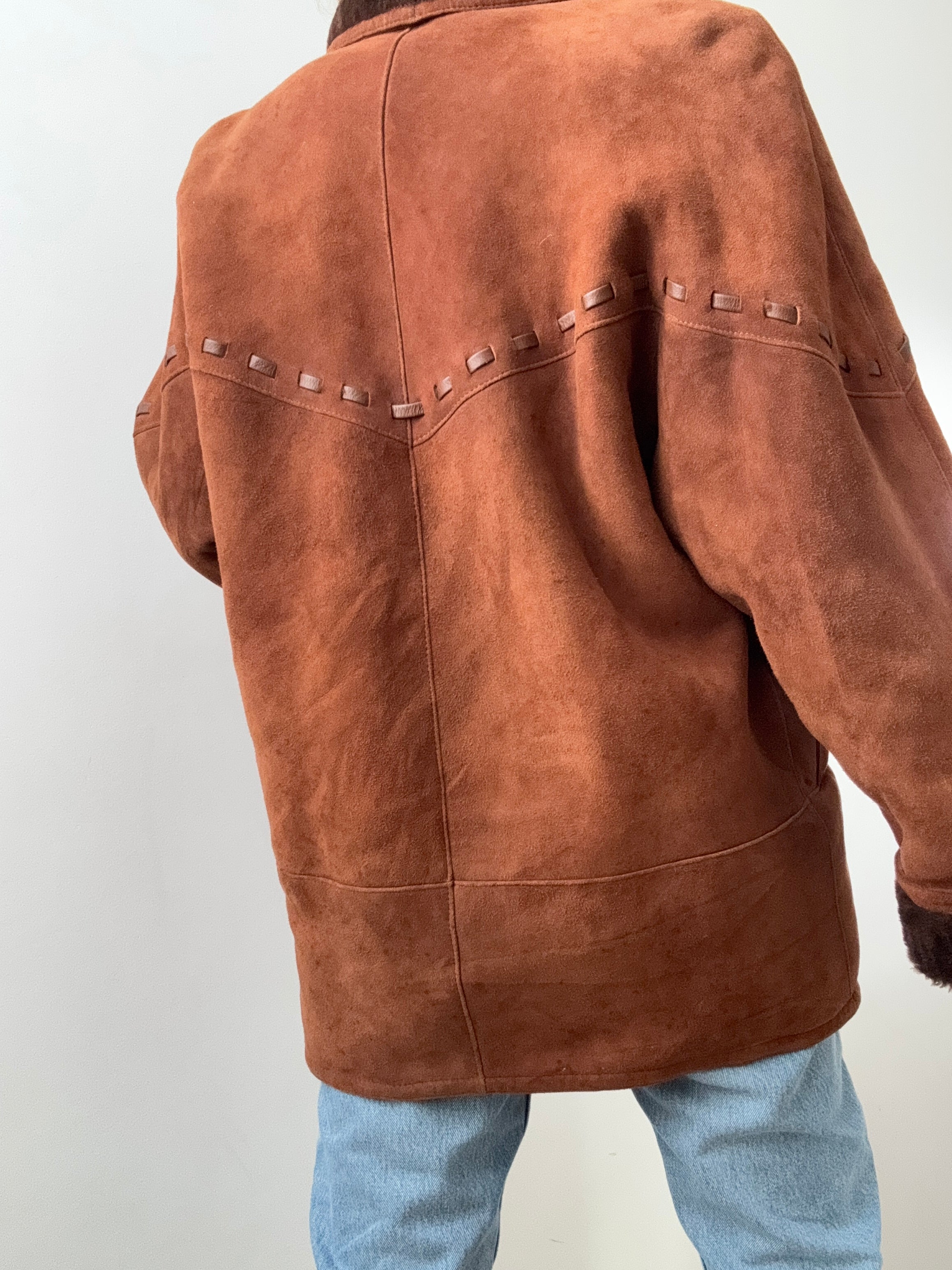 Future Nomads Jackets Large Overstitched Shearling Coat