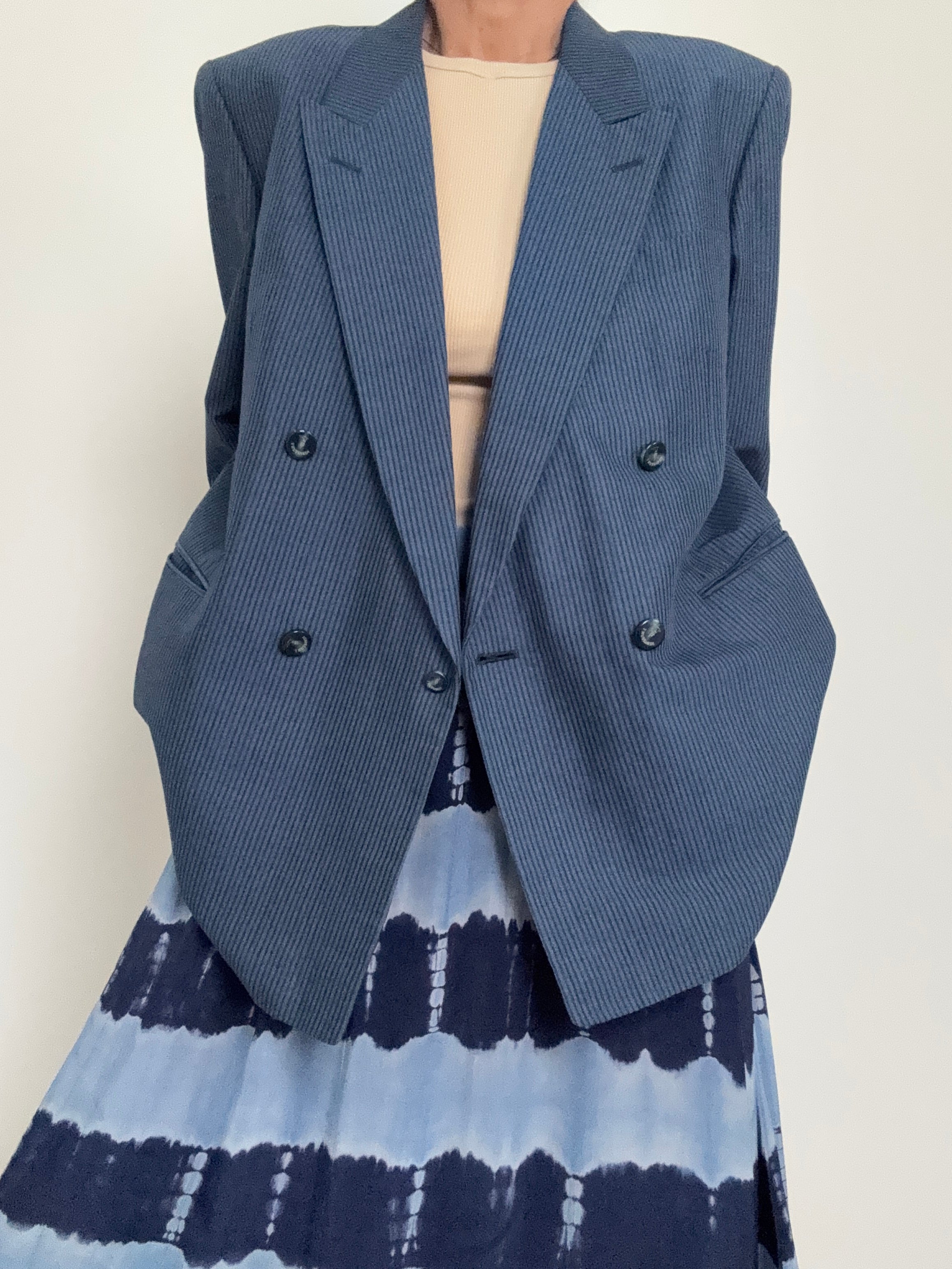 Future Nomads Jackets Large Summer Pinstriped Blazer