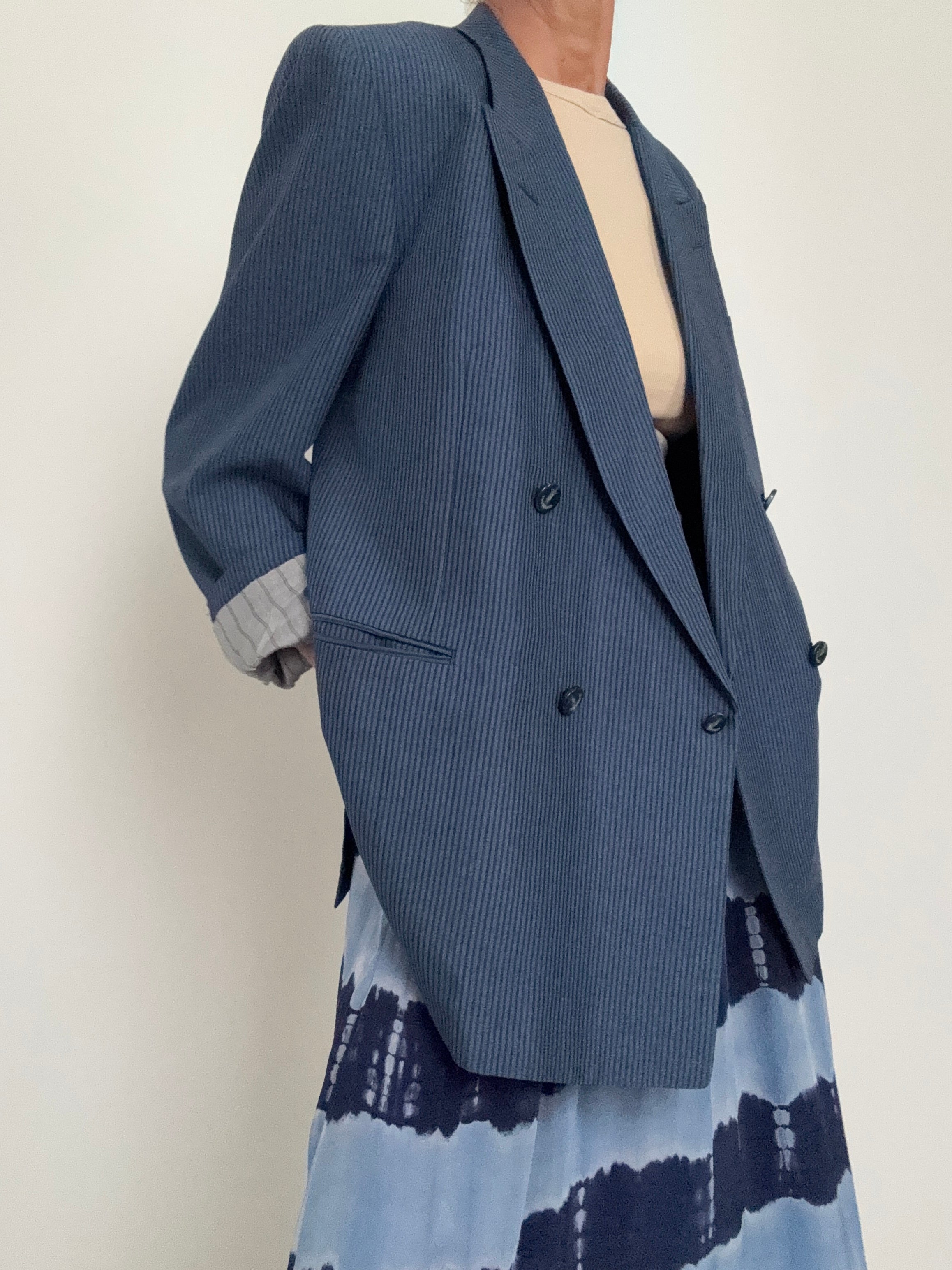 Future Nomads Jackets Large Summer Pinstriped Blazer