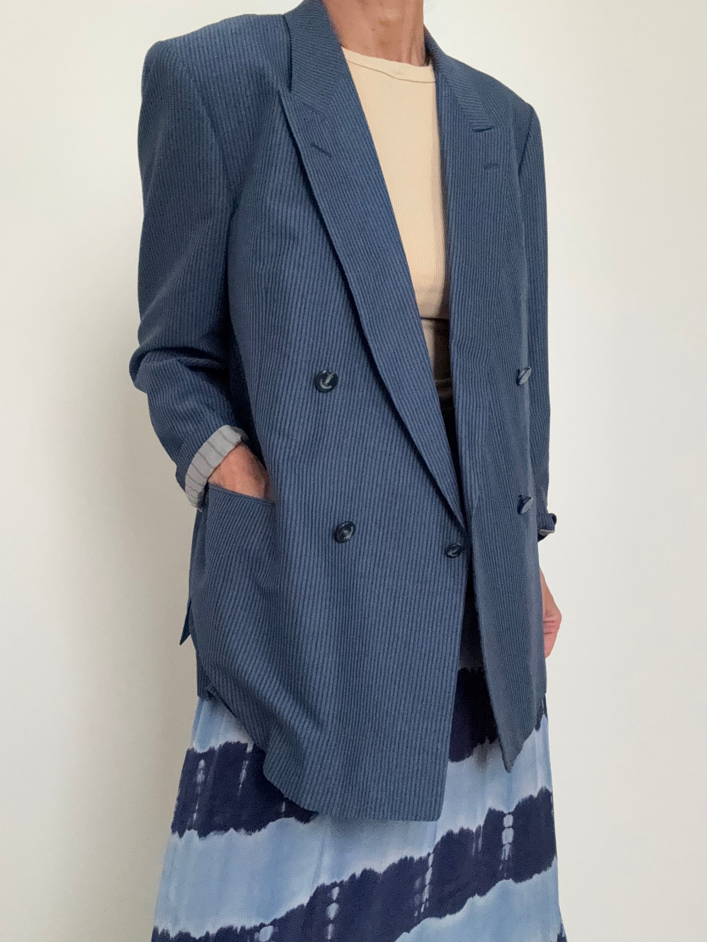 Future Nomads Jackets Large Summer Pinstriped Blazer