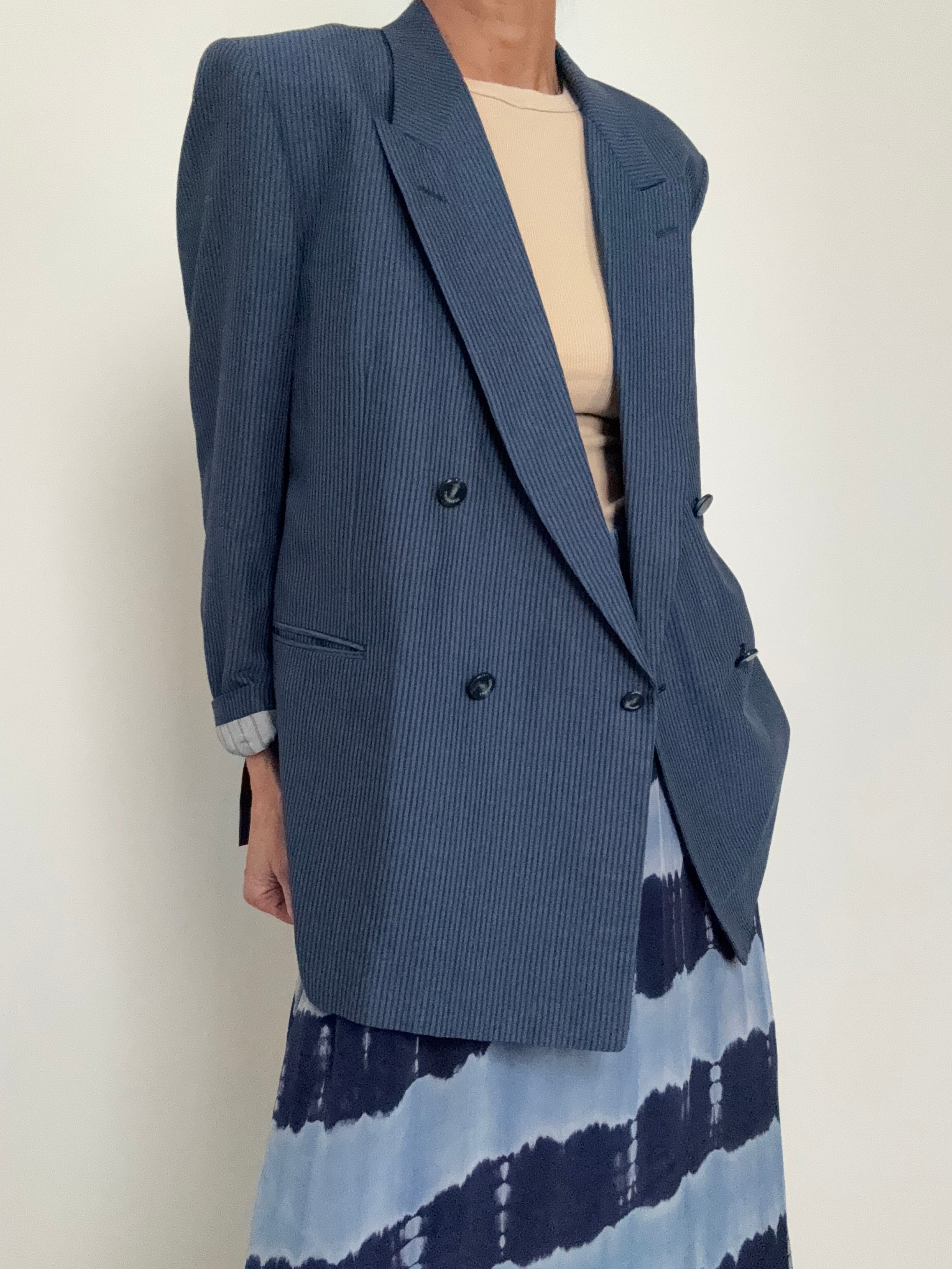 Future Nomads Jackets Large Summer Pinstriped Blazer
