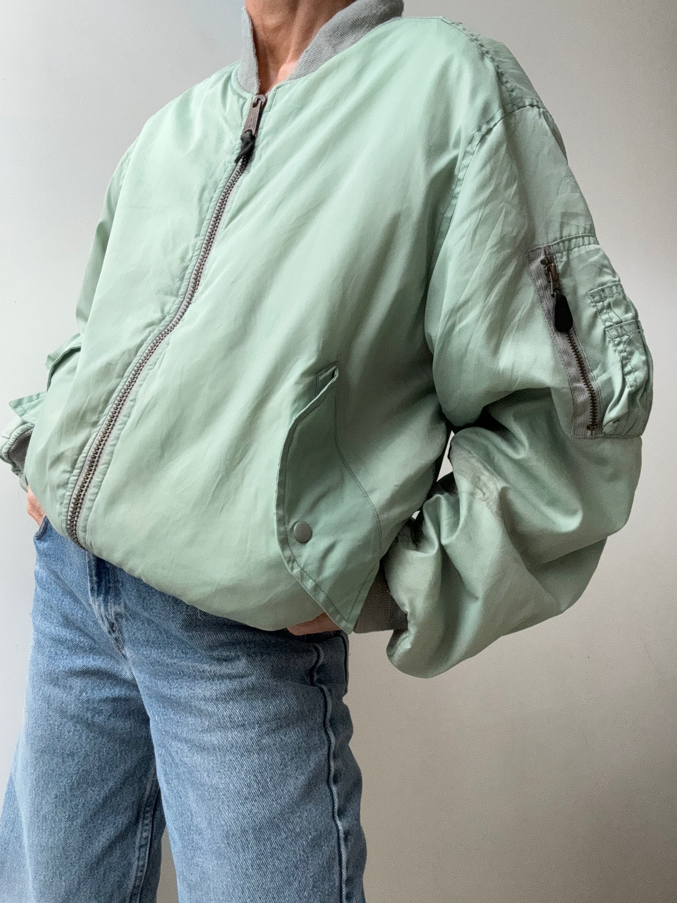 Future Nomads Jackets Large Vintage Bomber Pale Green Japan