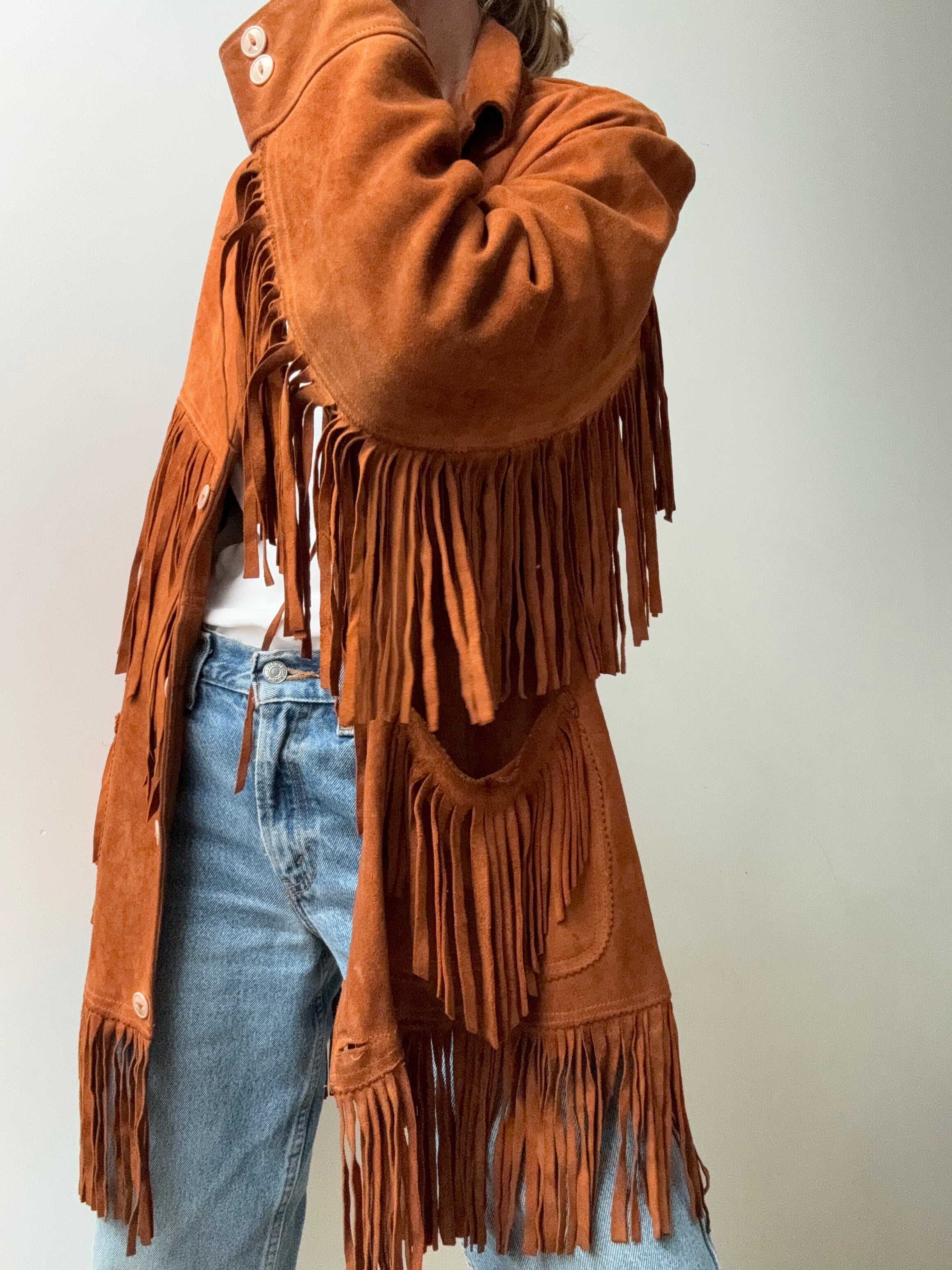 Future Nomads Jackets Large- XLarge Mexican Tan Tassel Vintage Jacket