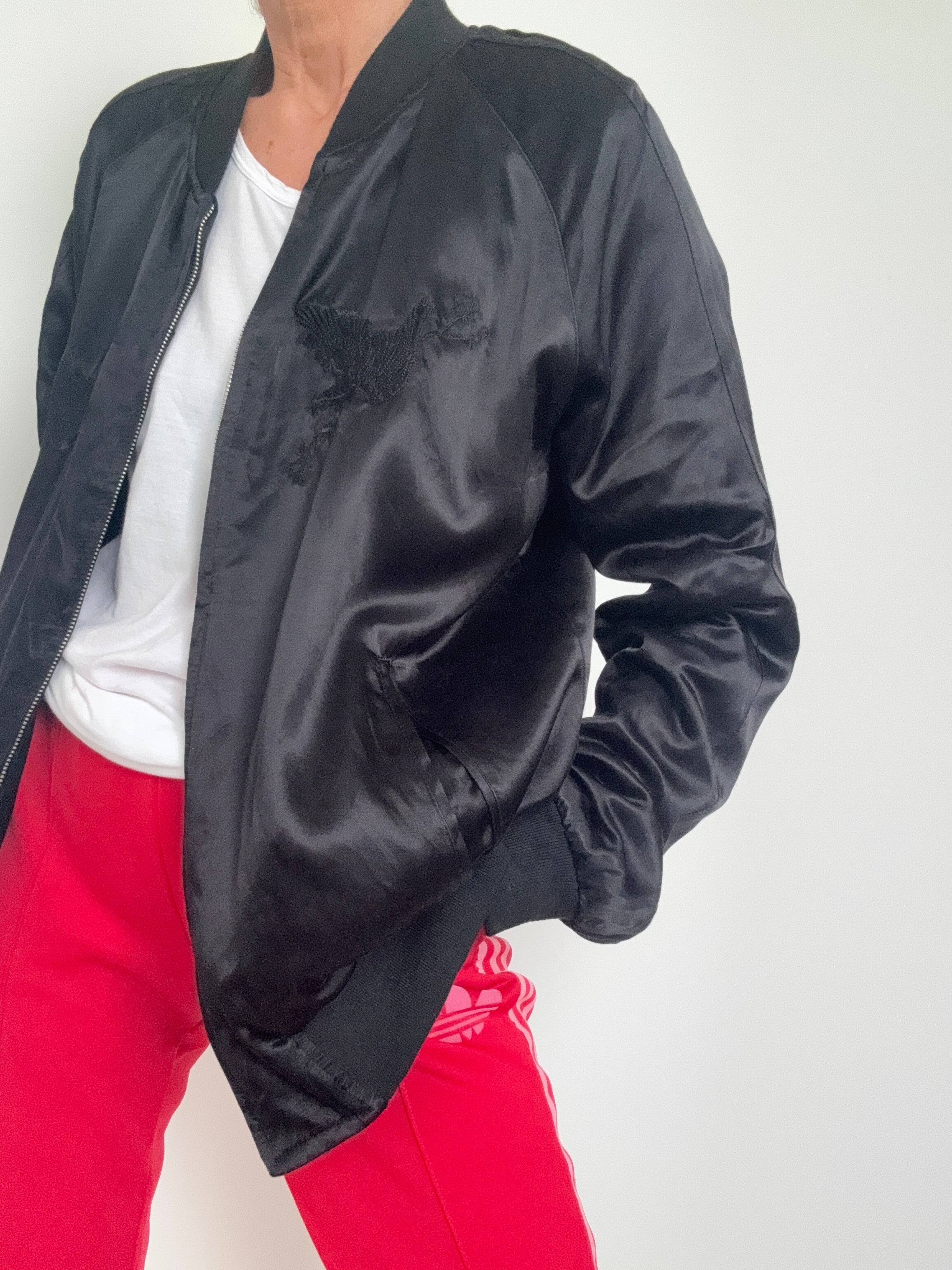 Future Nomads Jackets Large-XLarge Reversible Satin Kyoto Bomber Jacket