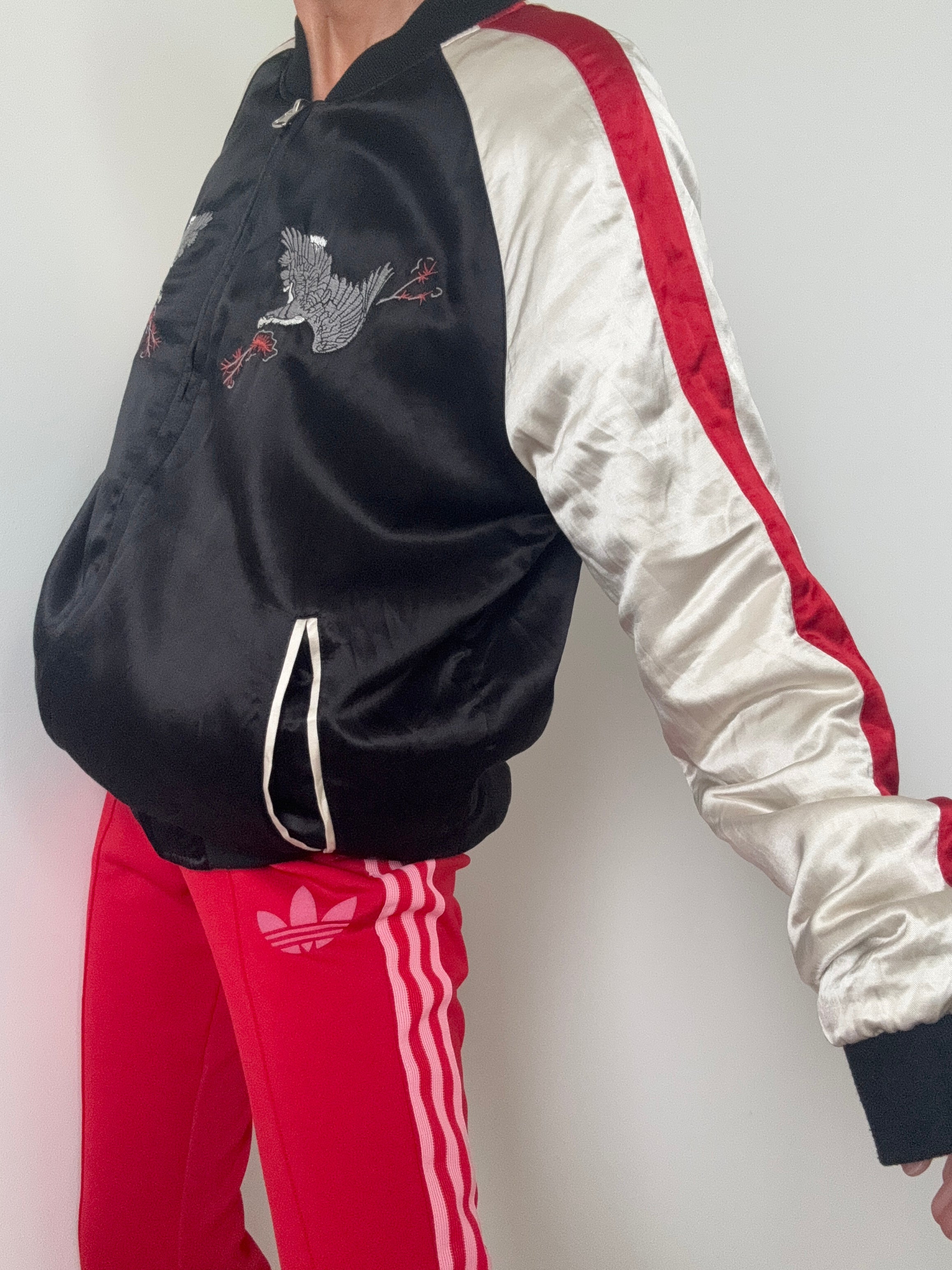 Future Nomads Jackets Large-XLarge Reversible Satin Kyoto Bomber Jacket
