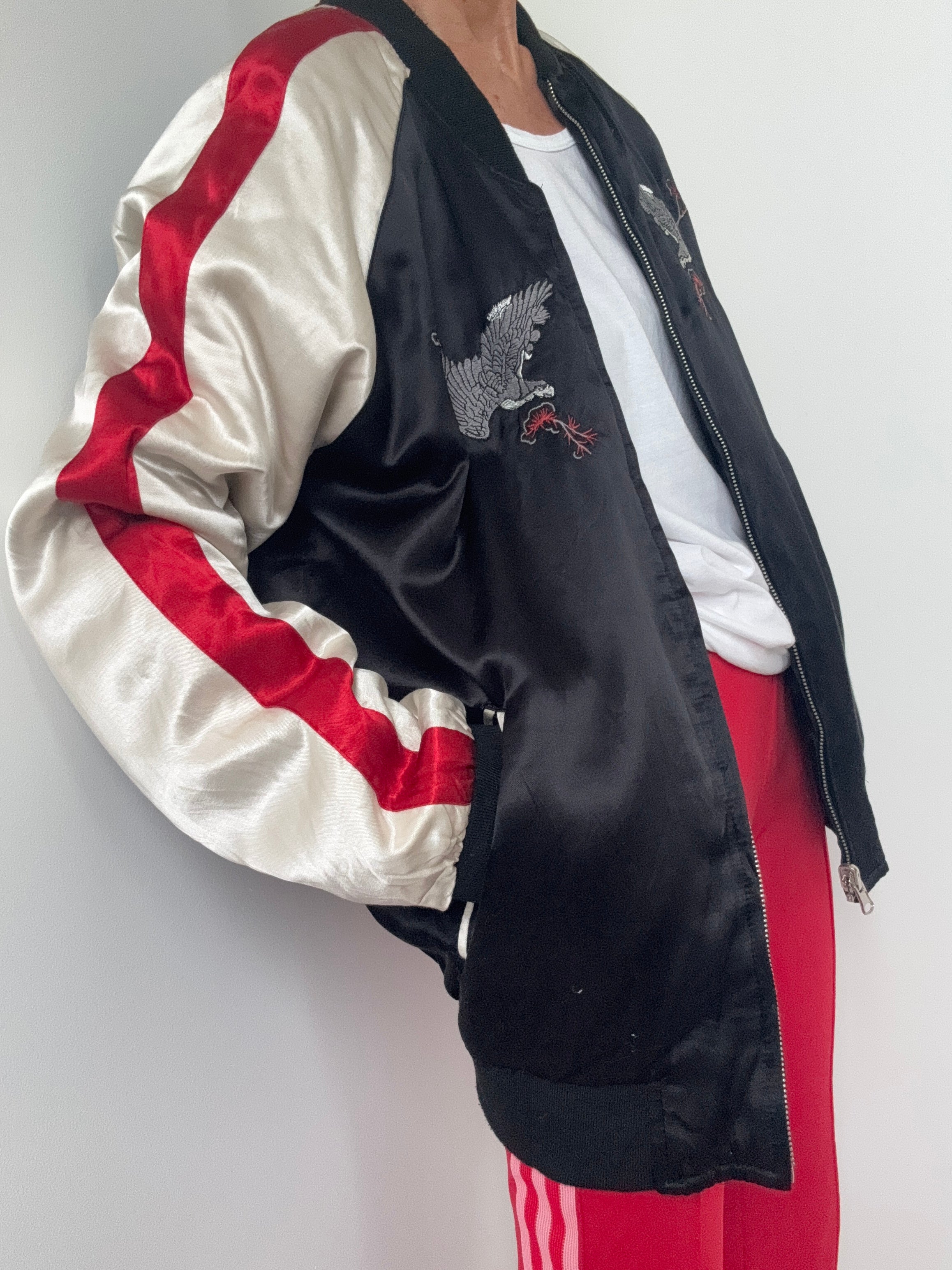 Future Nomads Jackets Large-XLarge Reversible Satin Kyoto Bomber Jacket