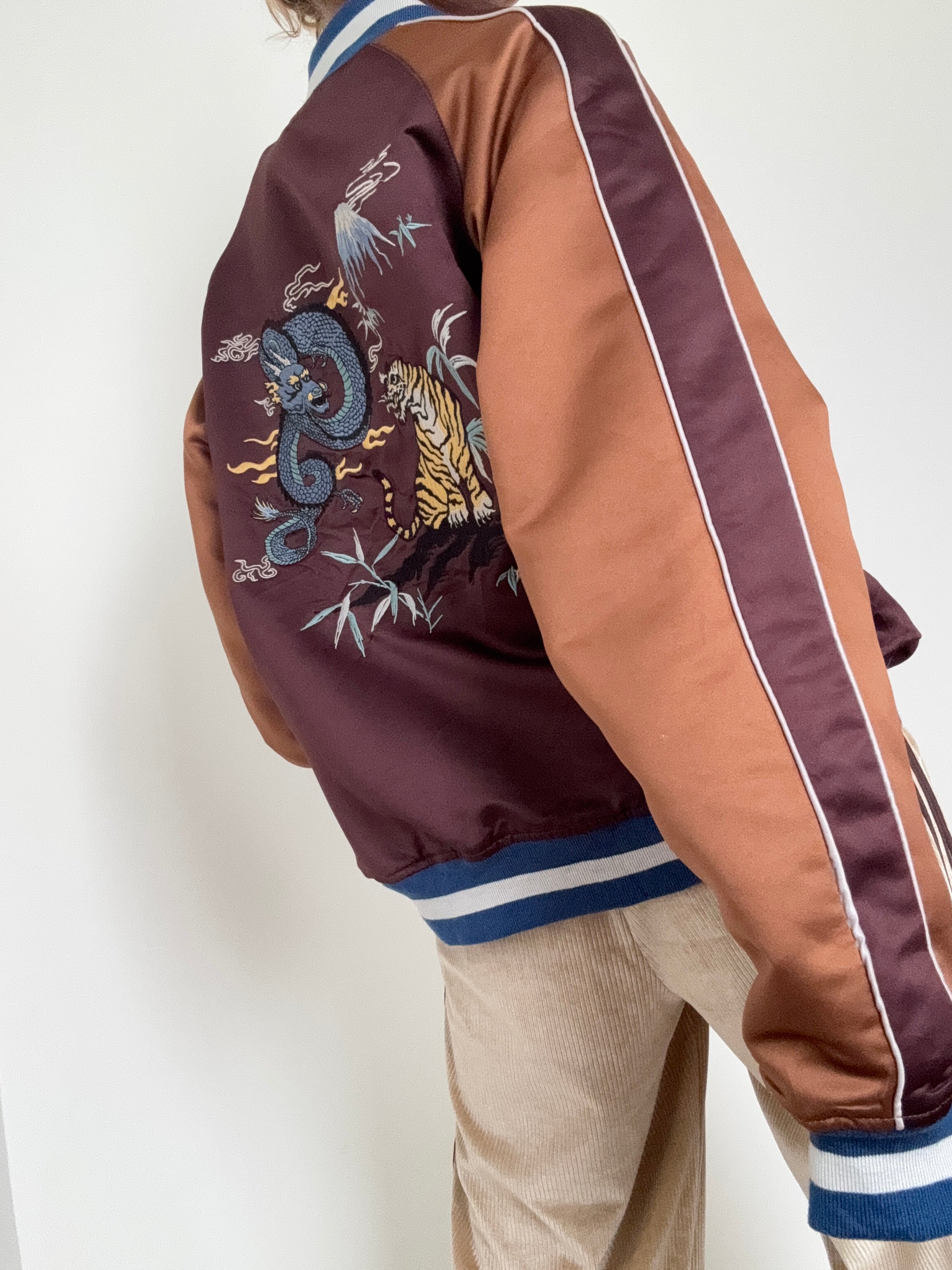 Future Nomads Jackets Large- XLarge Satin Bomber Plum