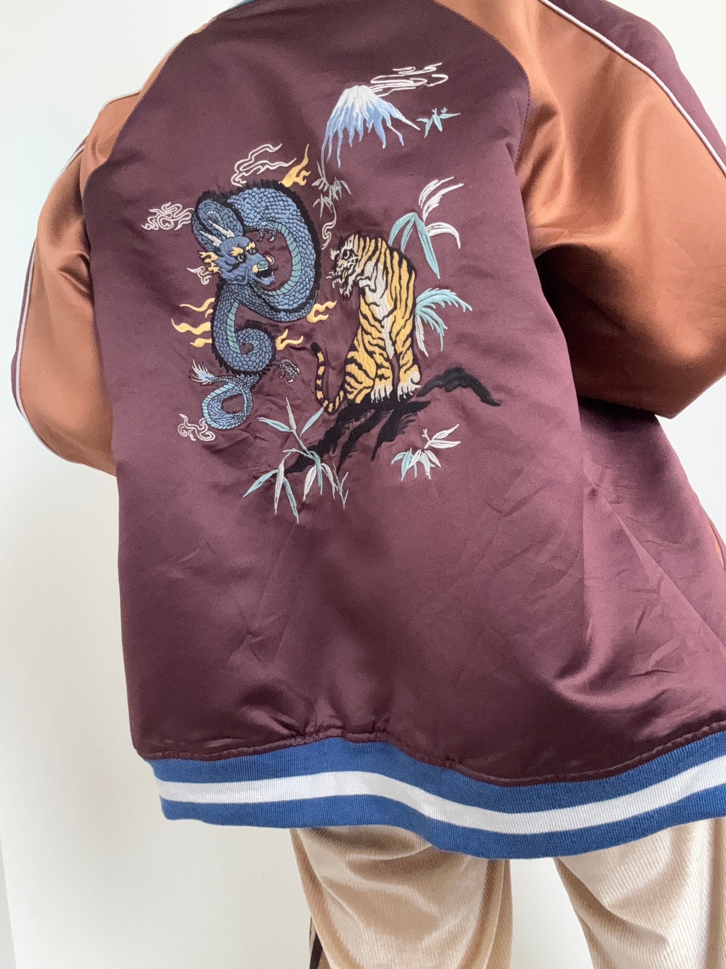 Future Nomads Jackets Large- XLarge Satin Bomber Plum