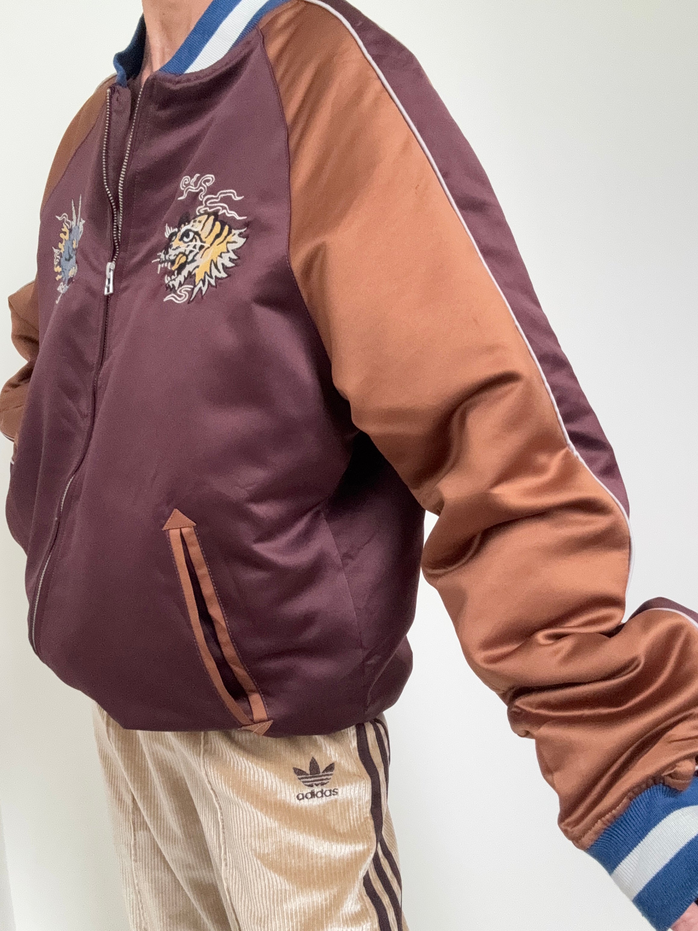 Future Nomads Jackets Large- XLarge Satin Bomber Plum