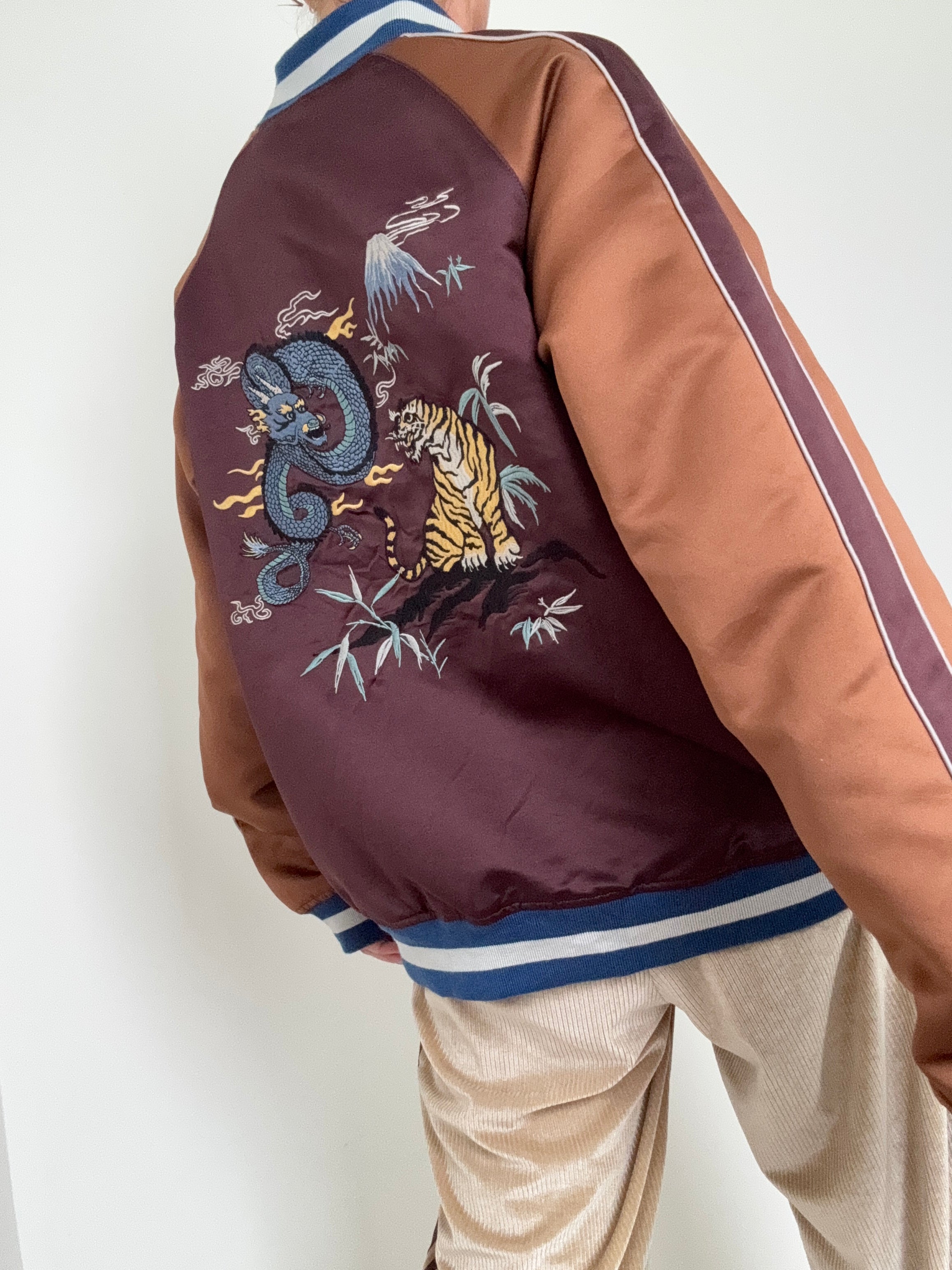Future Nomads Jackets Large- XLarge Satin Bomber Plum