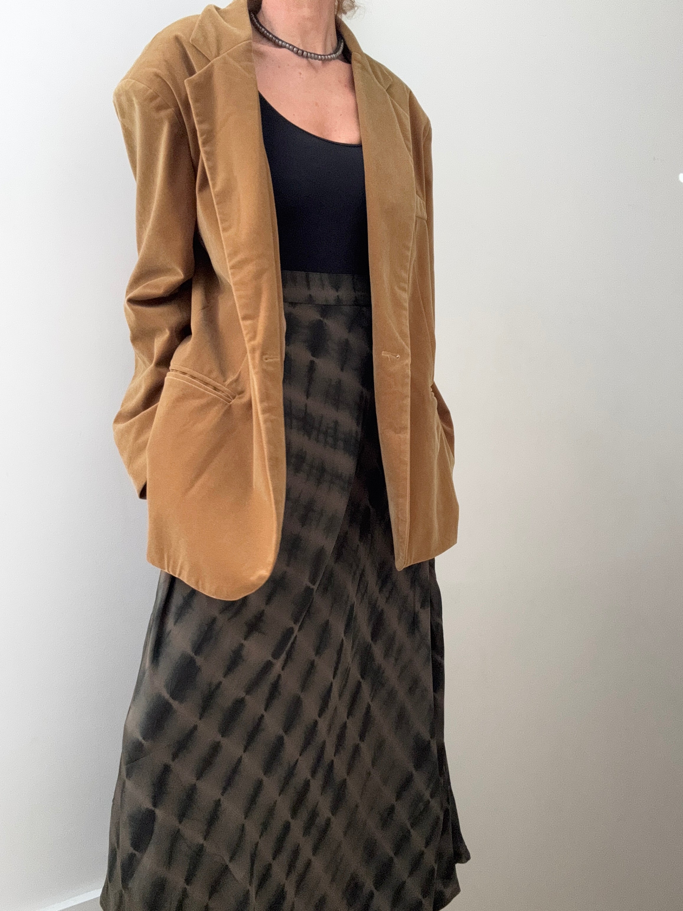 Future Nomads Jackets Large-XLarge Tan Velvet Oversized Blazer