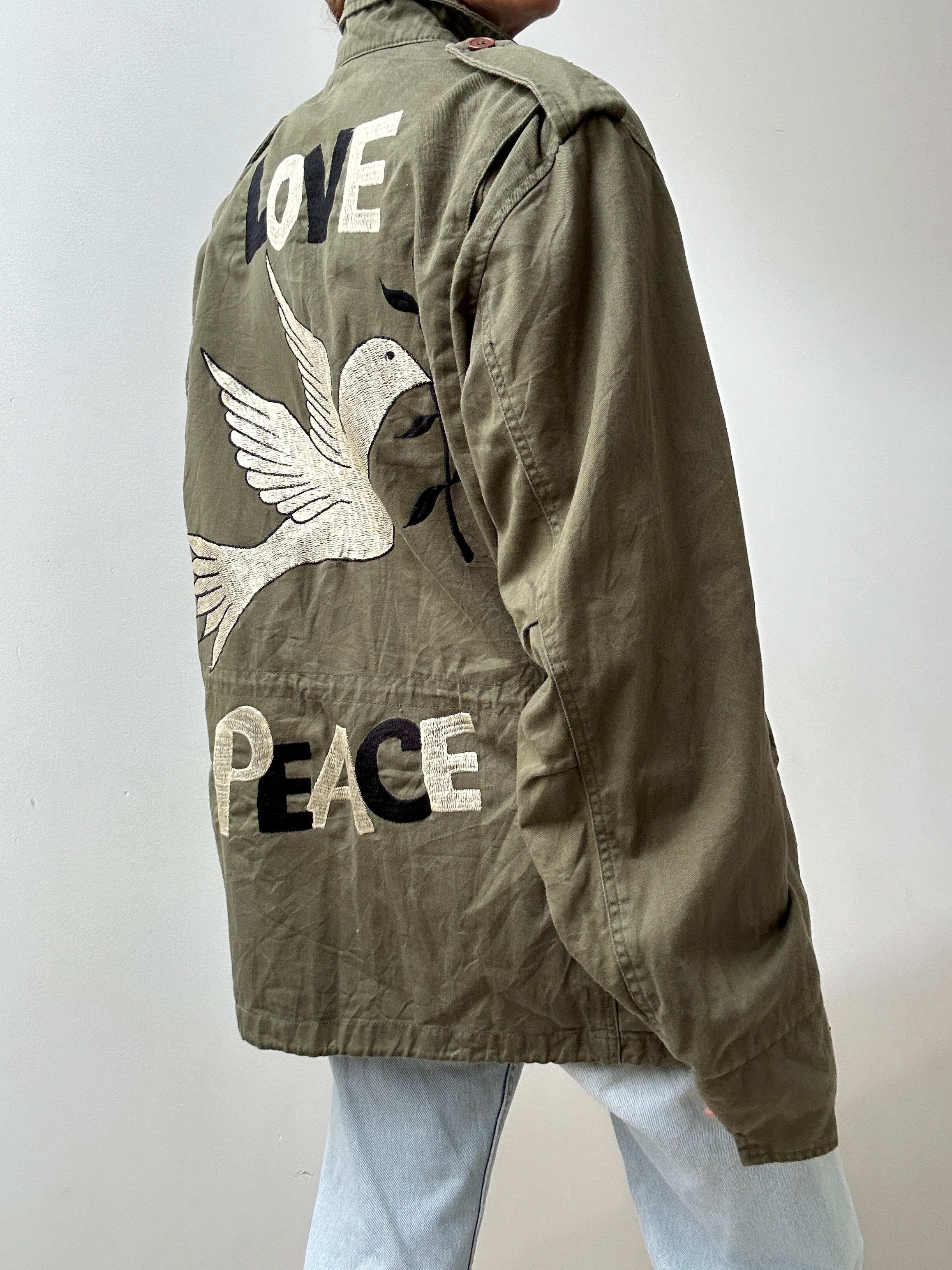 Future Nomads Jackets Med-Large Peace Love Army Jacket SS241