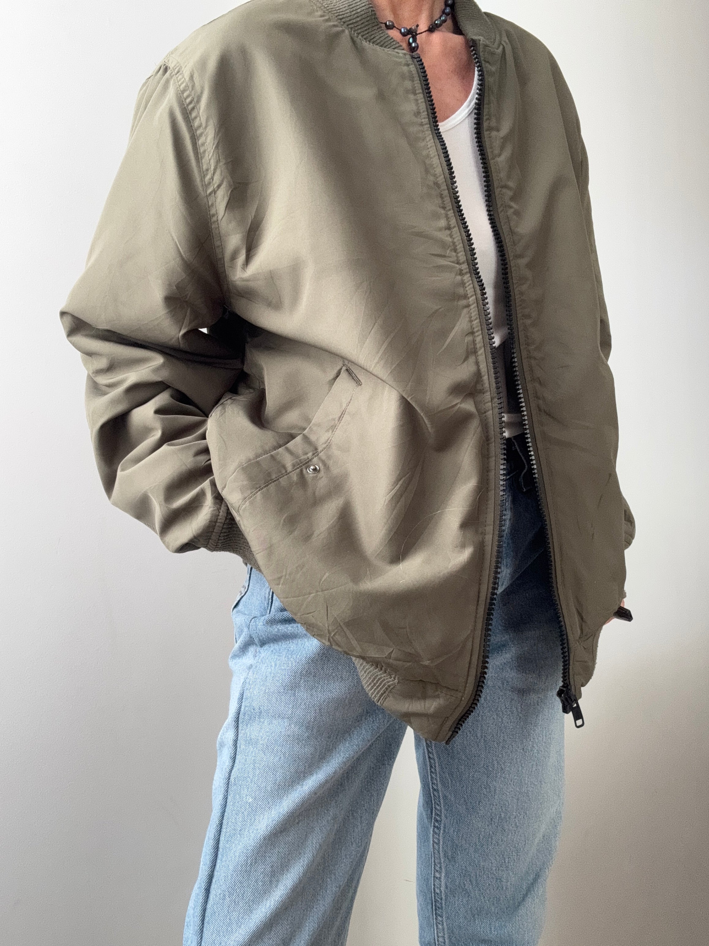 Army Green Bomber Kimono | Jackets