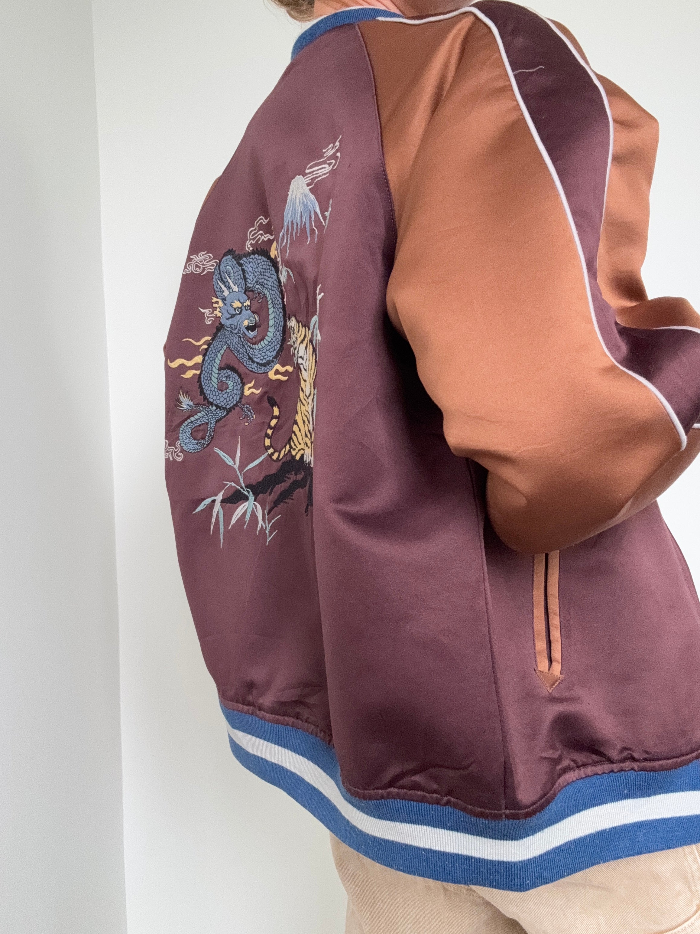 Future Nomads Jackets Medium-Large Bomber Jacket Tiger Dragon