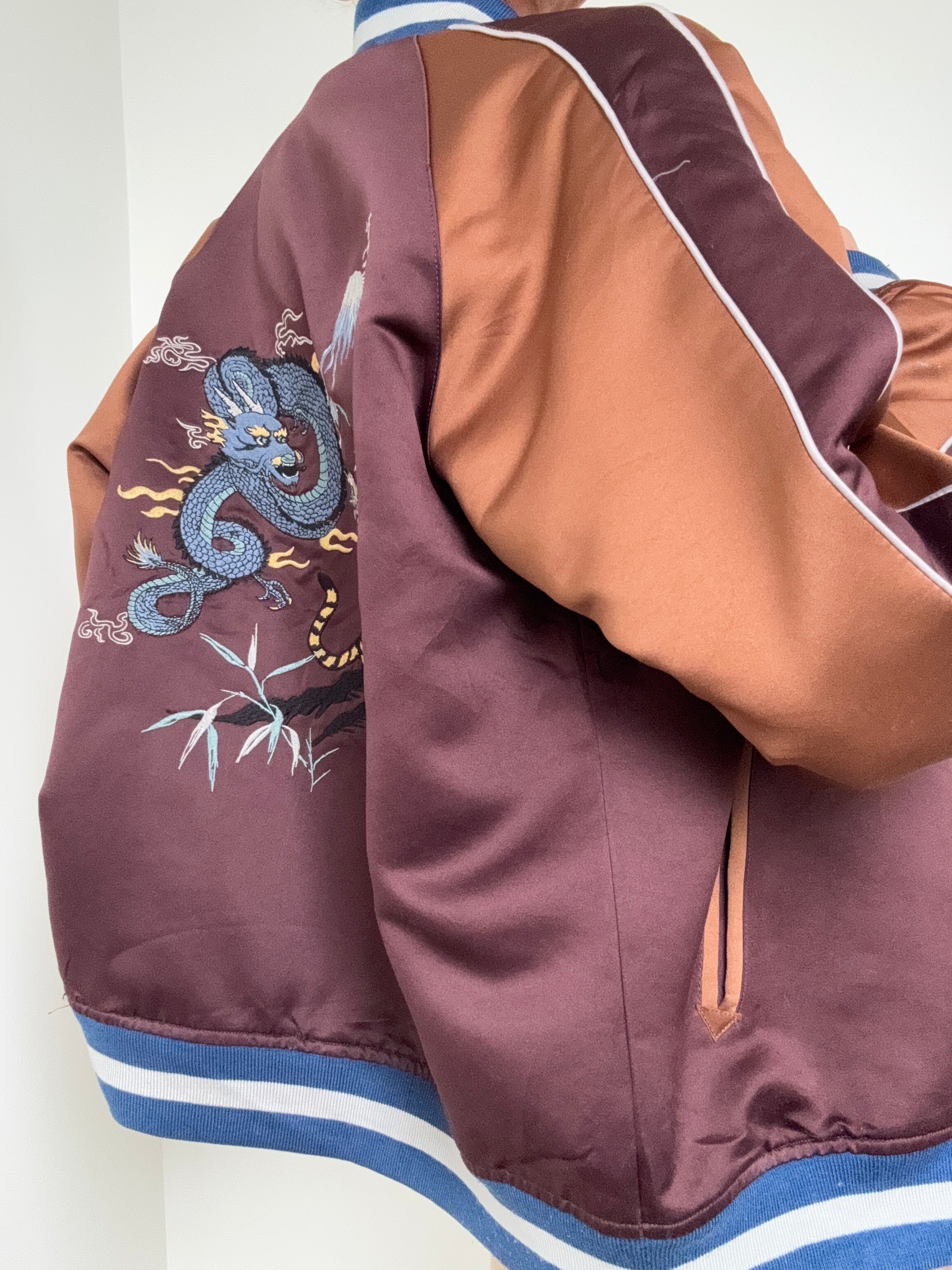 Future Nomads Jackets Medium-Large Bomber Jacket Tiger Dragon